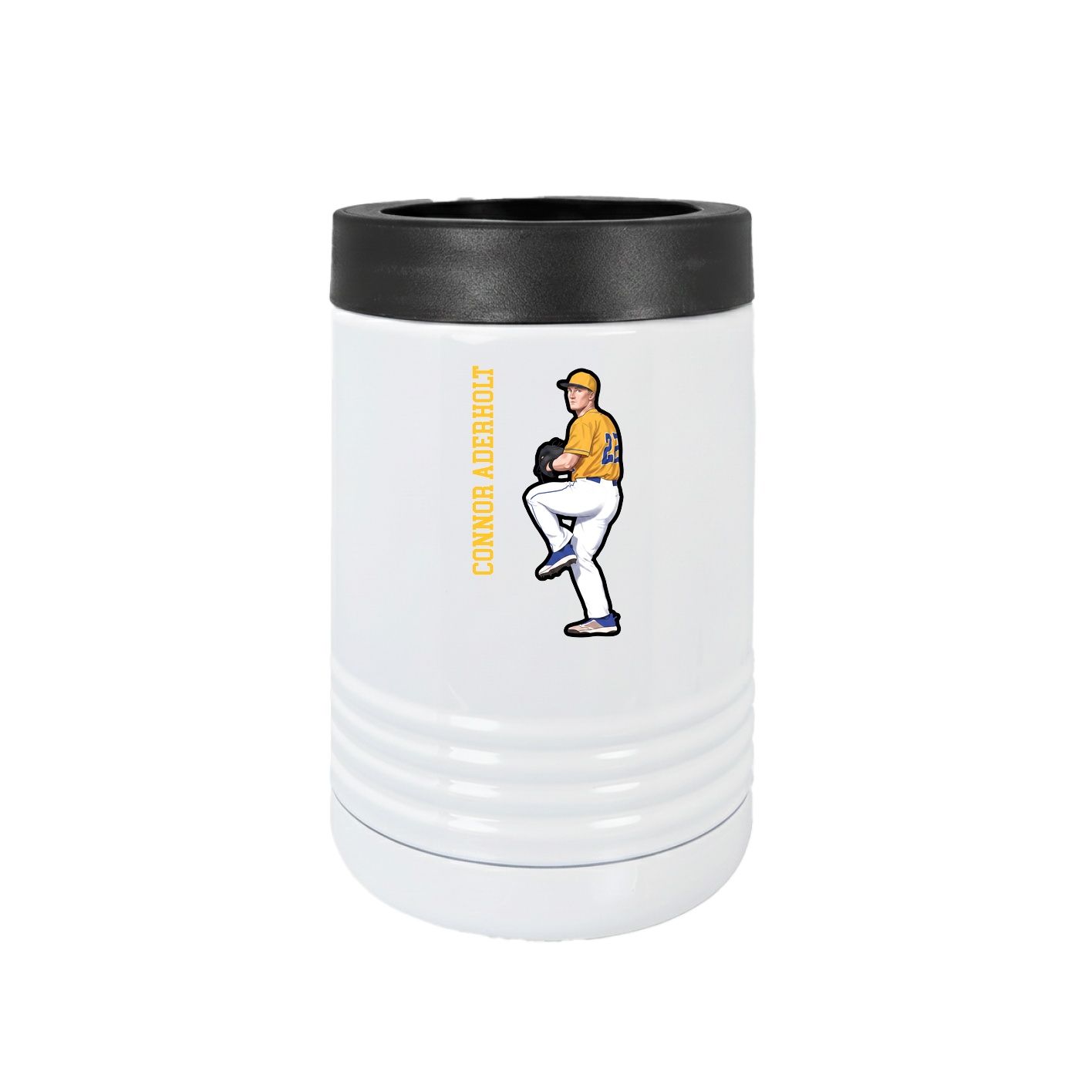 Beverage Holder — Name Vertical in White
