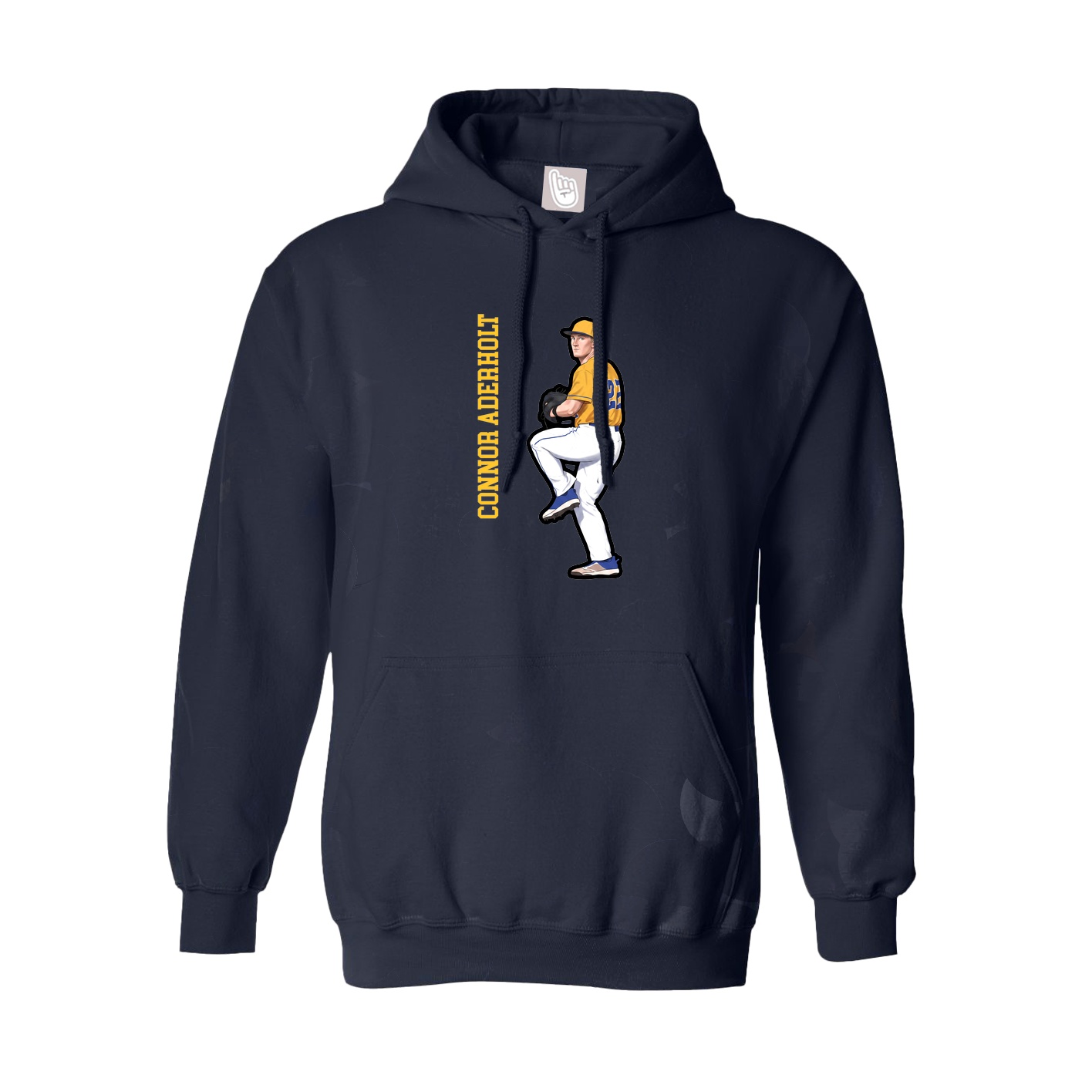 Hoodie — Name Vertical in Navy