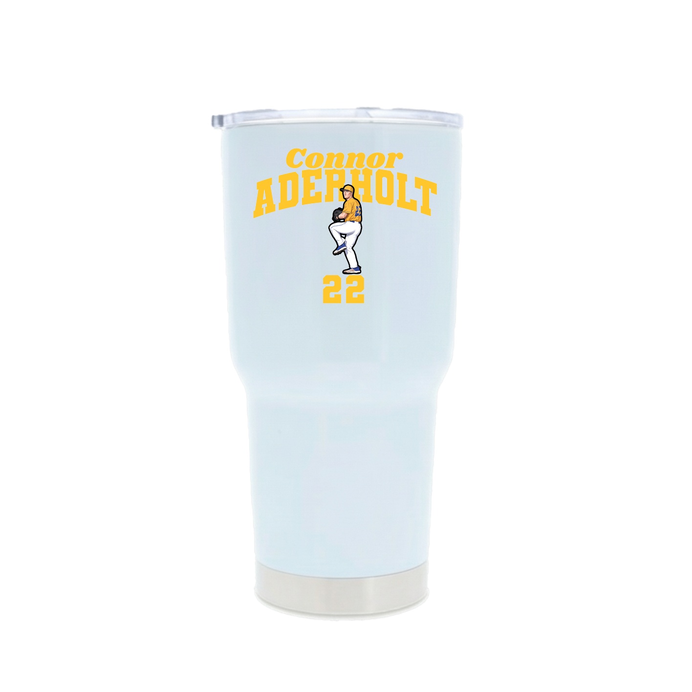 30oz Stainless Steel Tumbler — Signature Arch in White