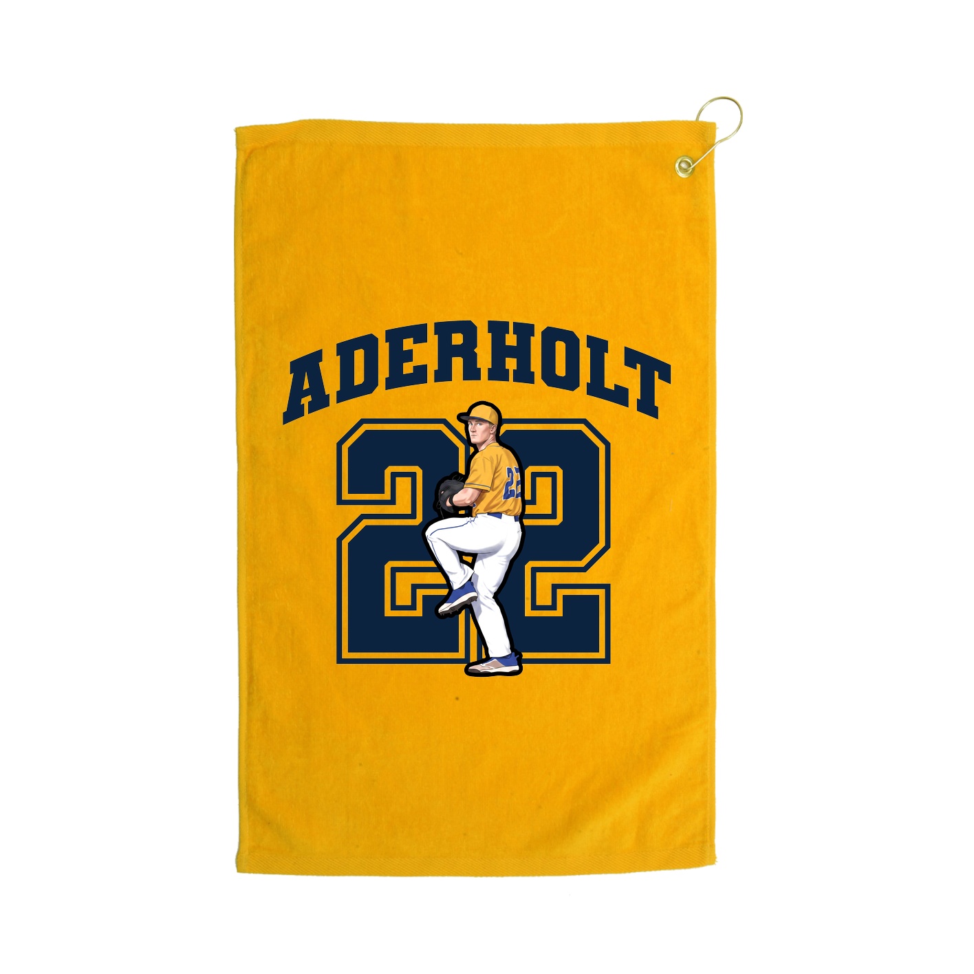Golf Towel — Number in Gold