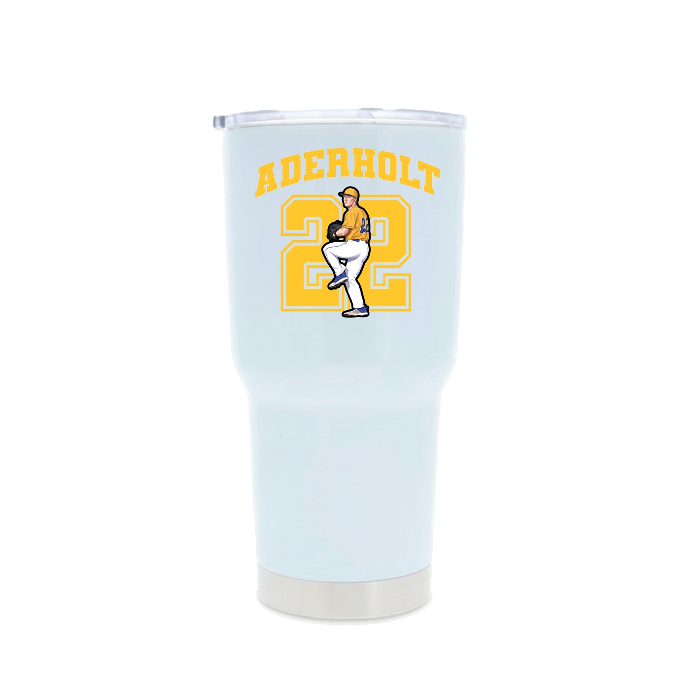30oz Stainless Steel Tumbler — Number in White