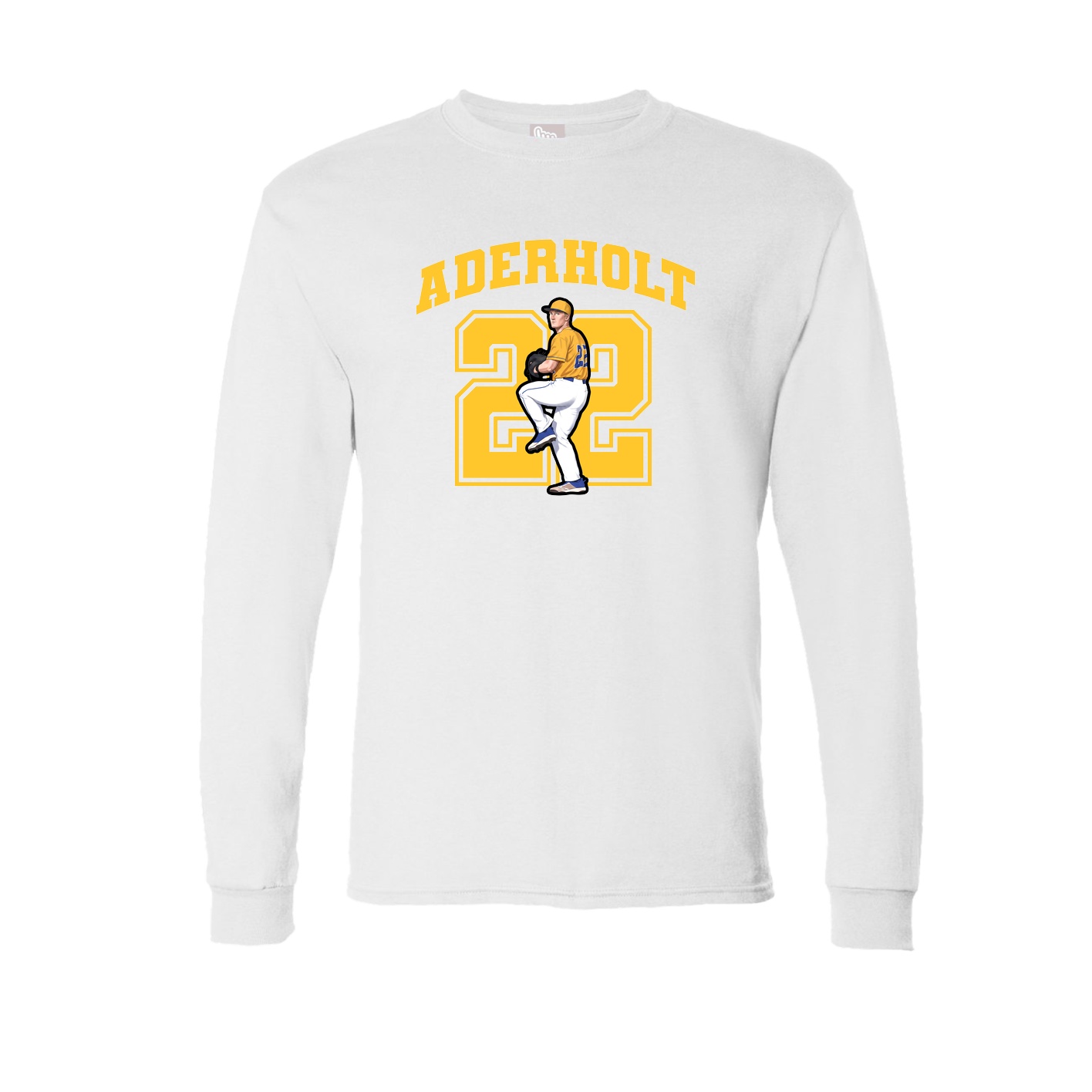 Long Sleeve Tee — Number in White