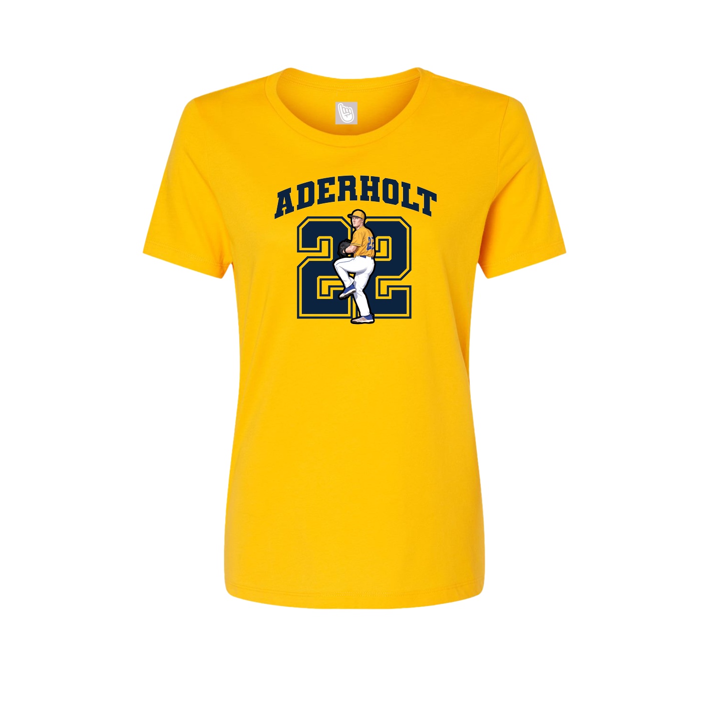 Fitted Women's Tee — Number in Gold