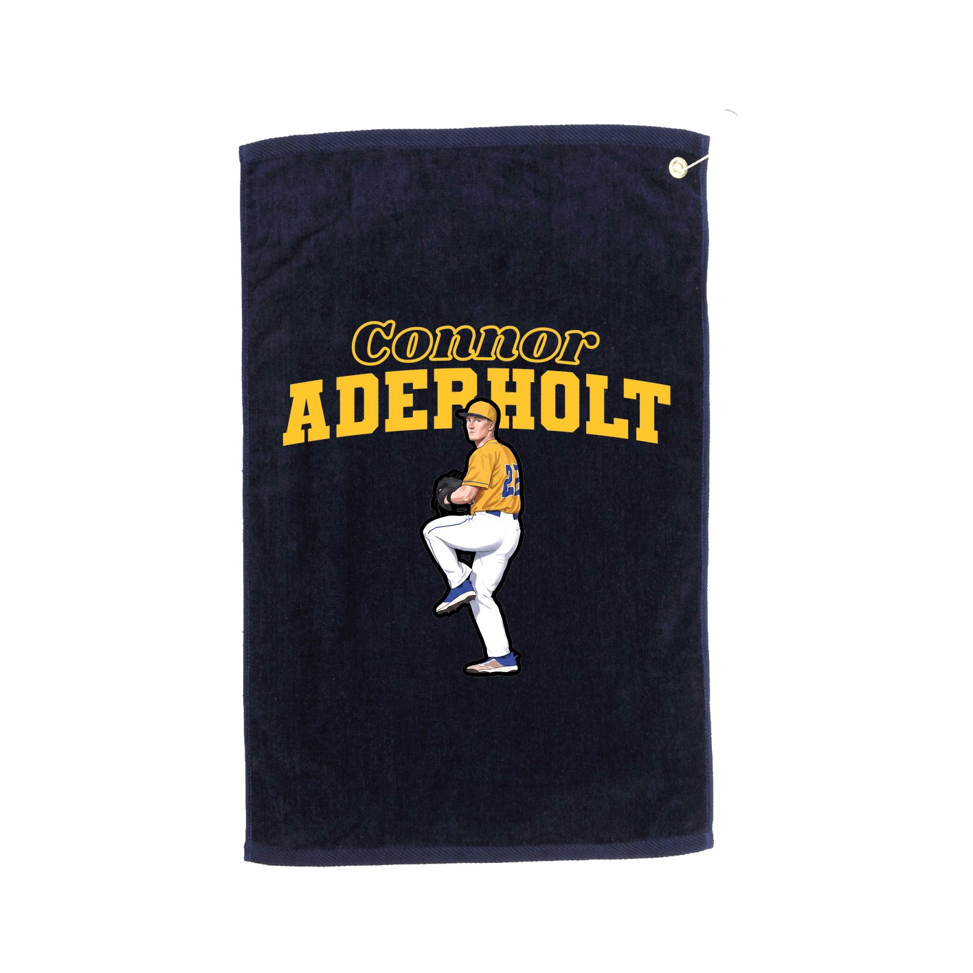 Golf Towel — Name Arch in Navy