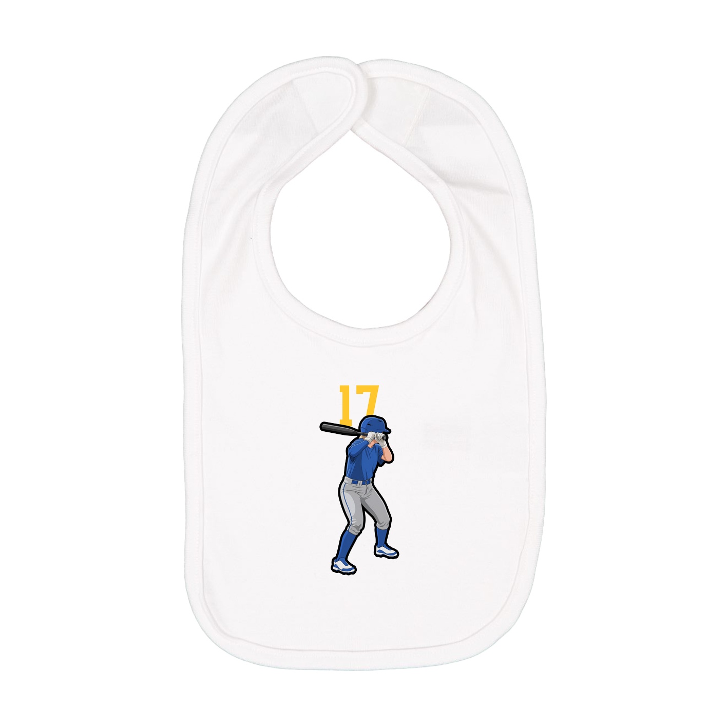 Infant Bib — Number Top in White