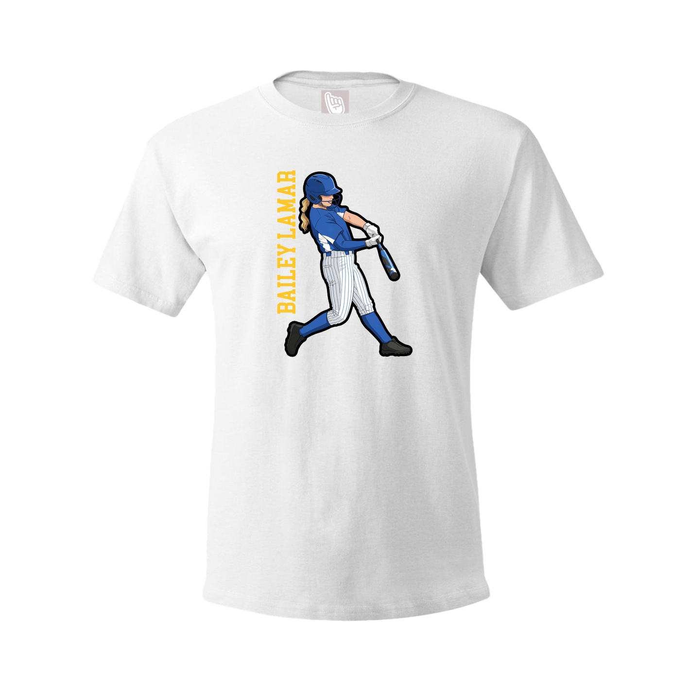 Youth Tee — Name Vertical in White