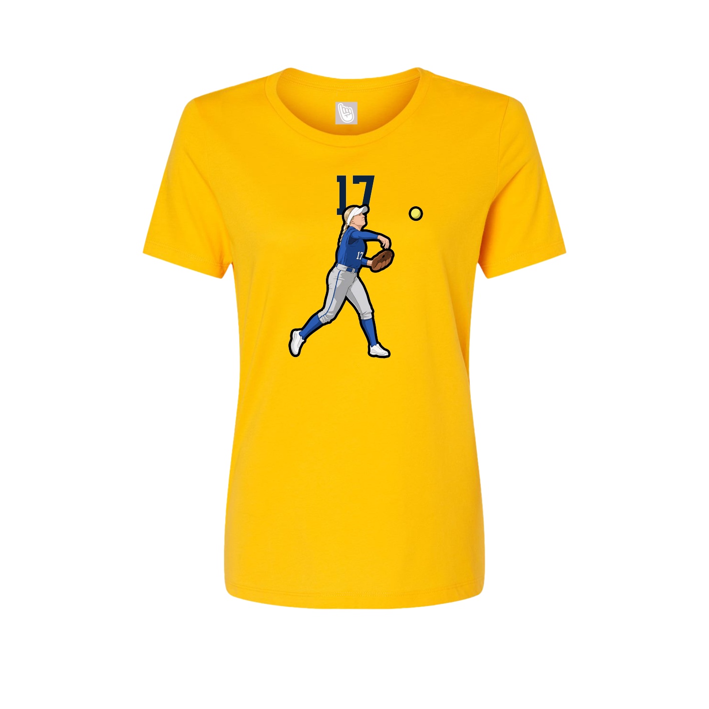 Fitted Women's Tee — Number Top in Gold