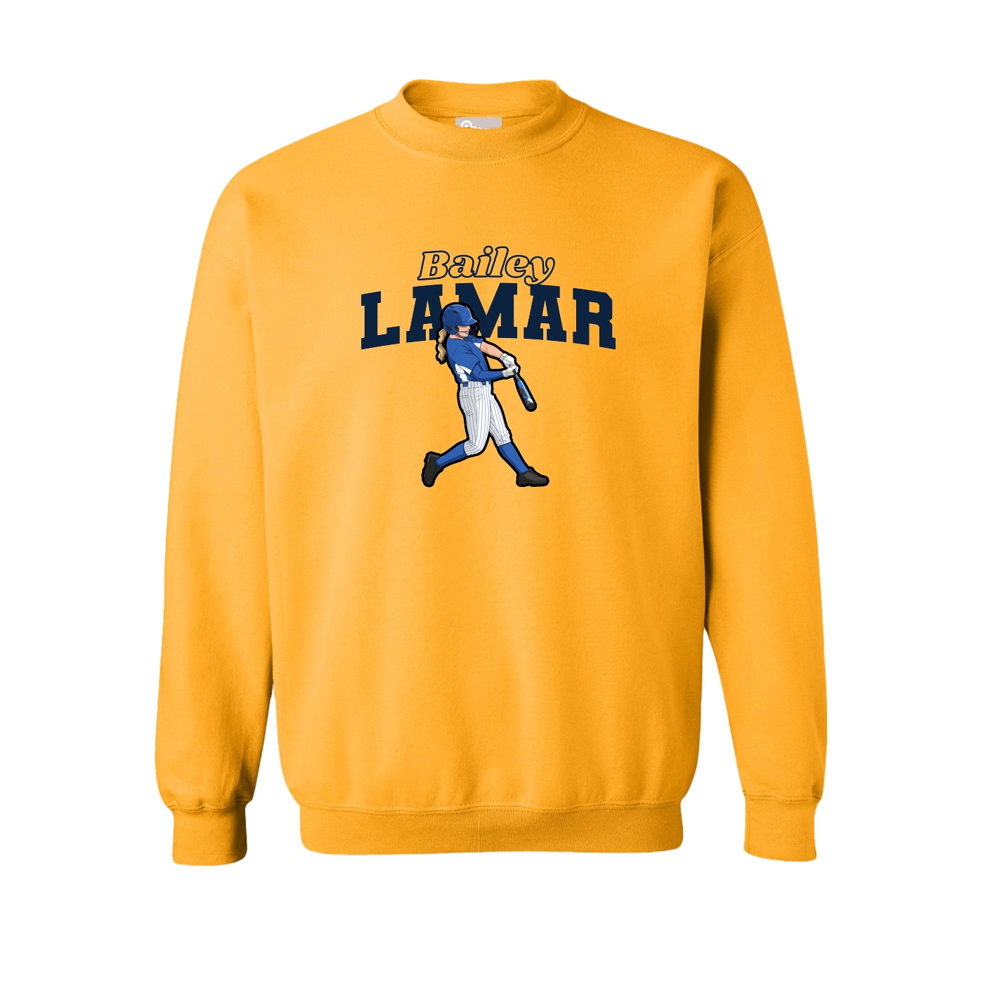 Fleece Crew — Name Arch in Gold