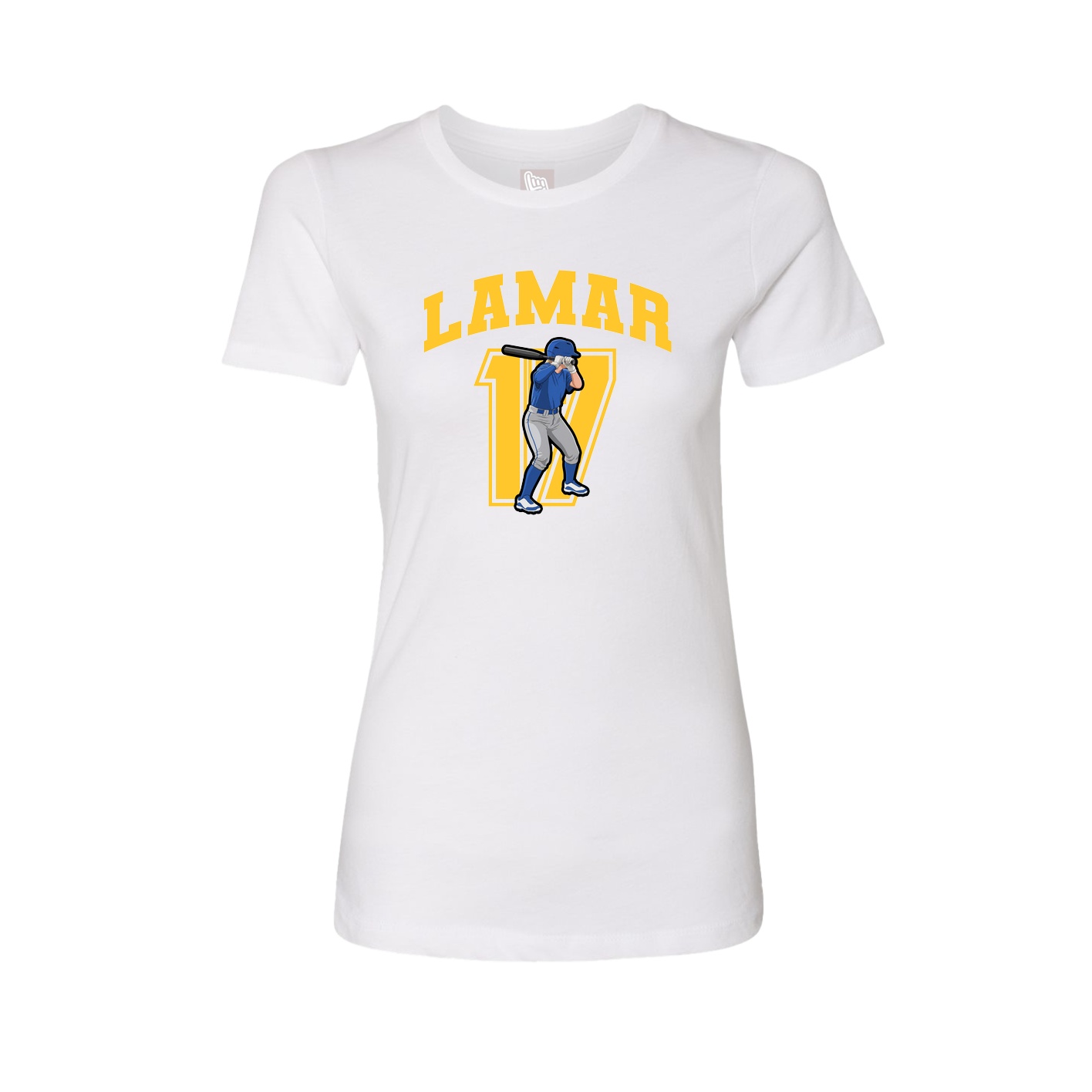 Fitted Women's Tee — Number in White