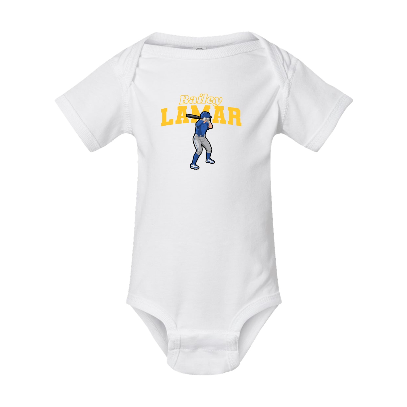 Baby Onesie — Name Arch in White