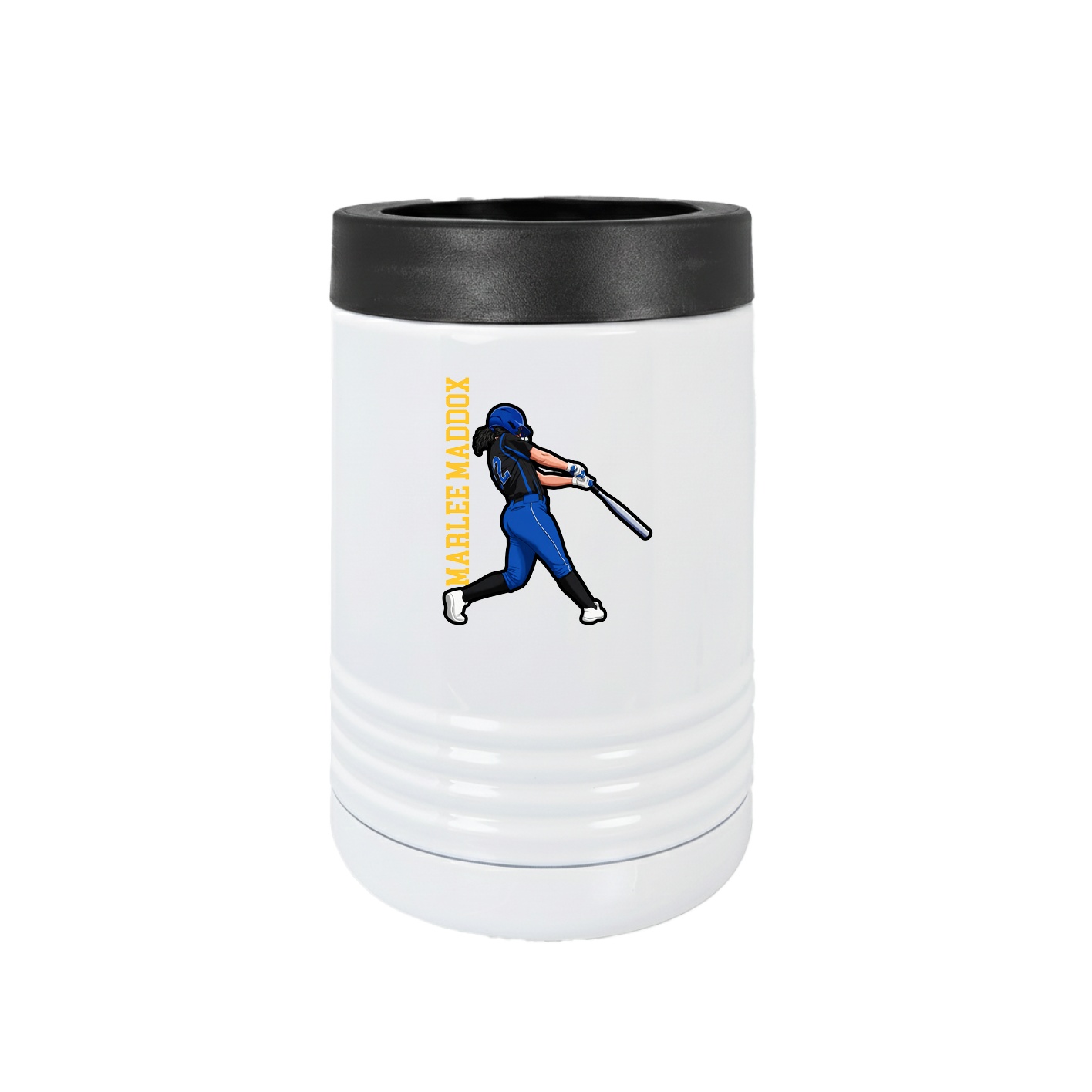 Beverage Holder — Name Vertical in White
