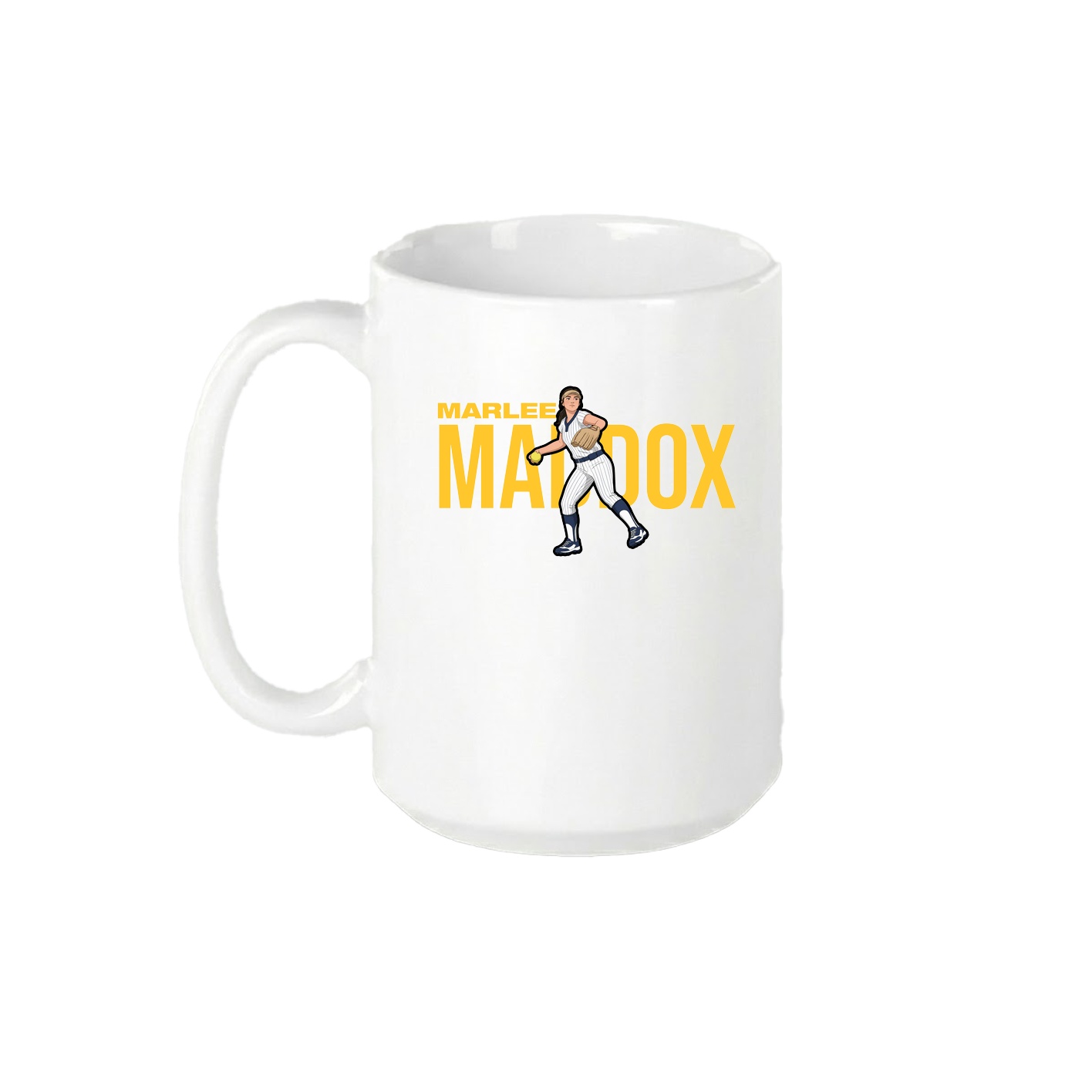 15oz Coffee Mug — Player Name in White