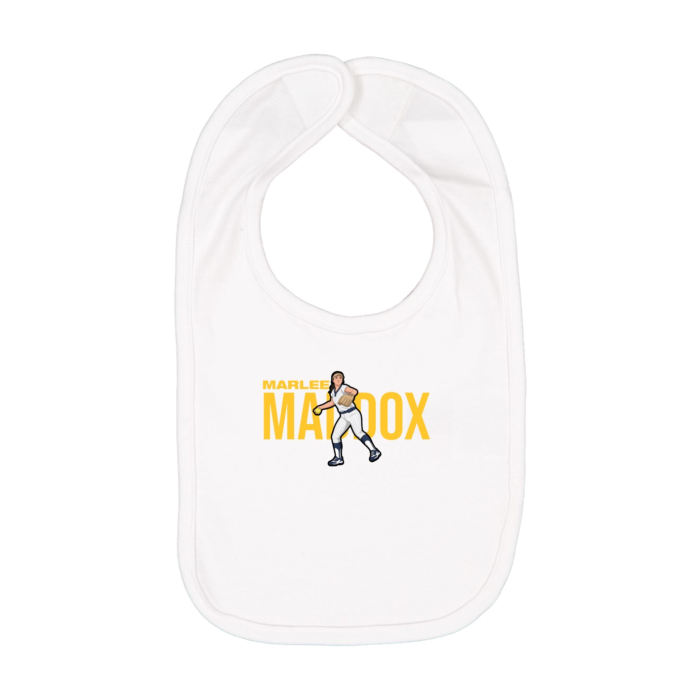 Infant Bib — Player Name in White