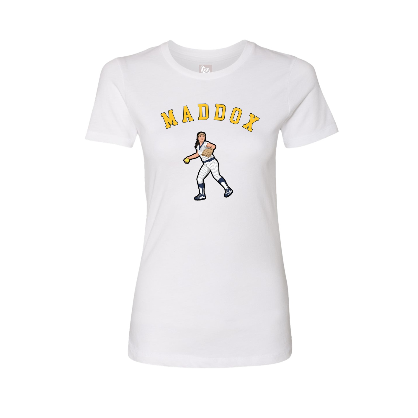 Fitted Women's Tee — Shirsey Arch in White