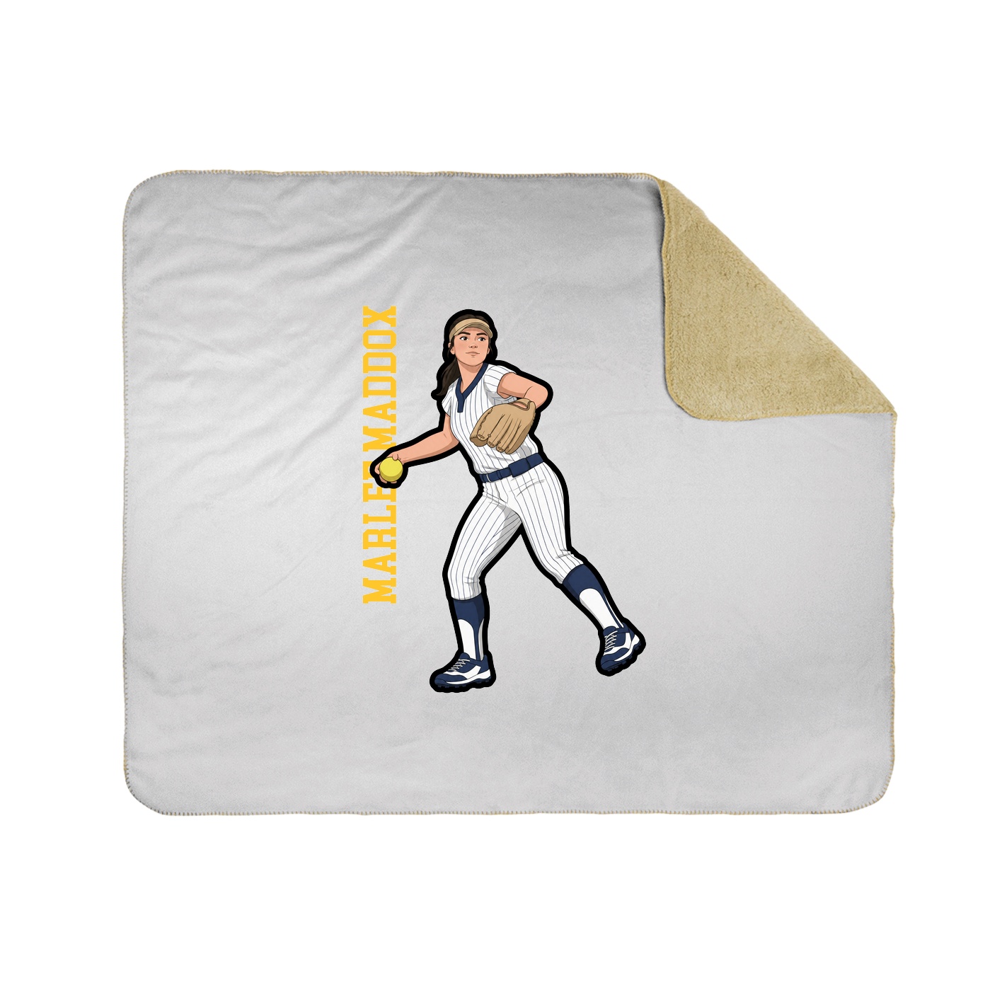 Throw Blanket — Name Vertical in White