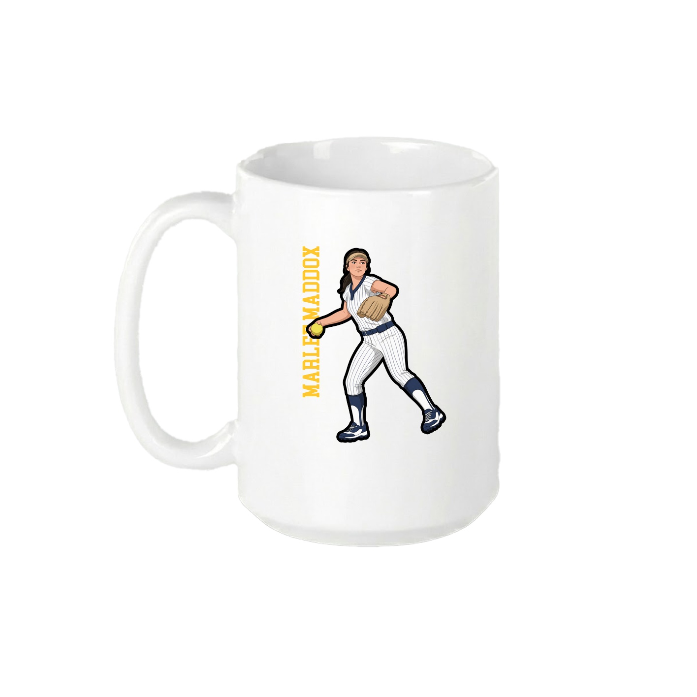15oz Coffee Mug — Name Vertical in White