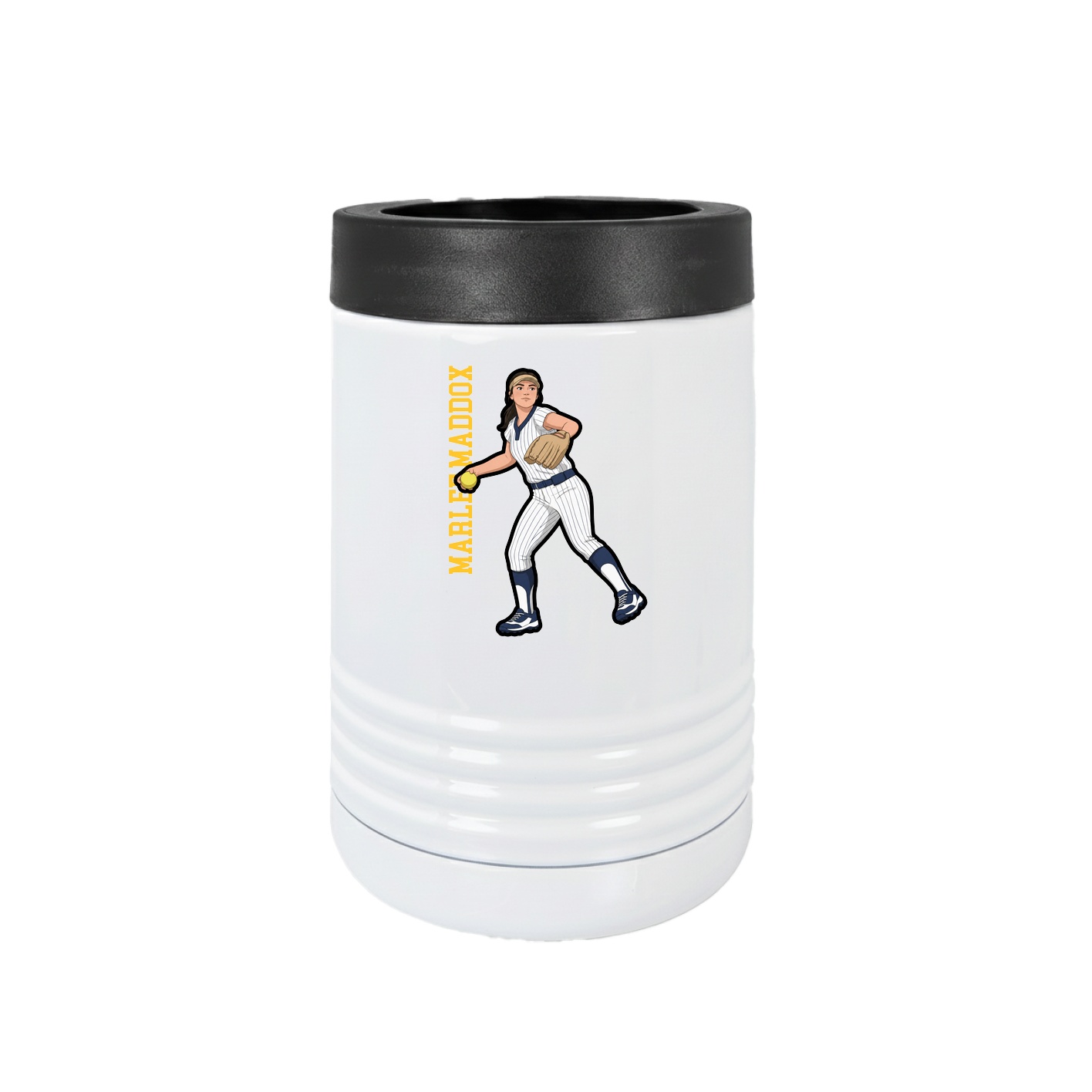 Beverage Holder — Name Vertical in White