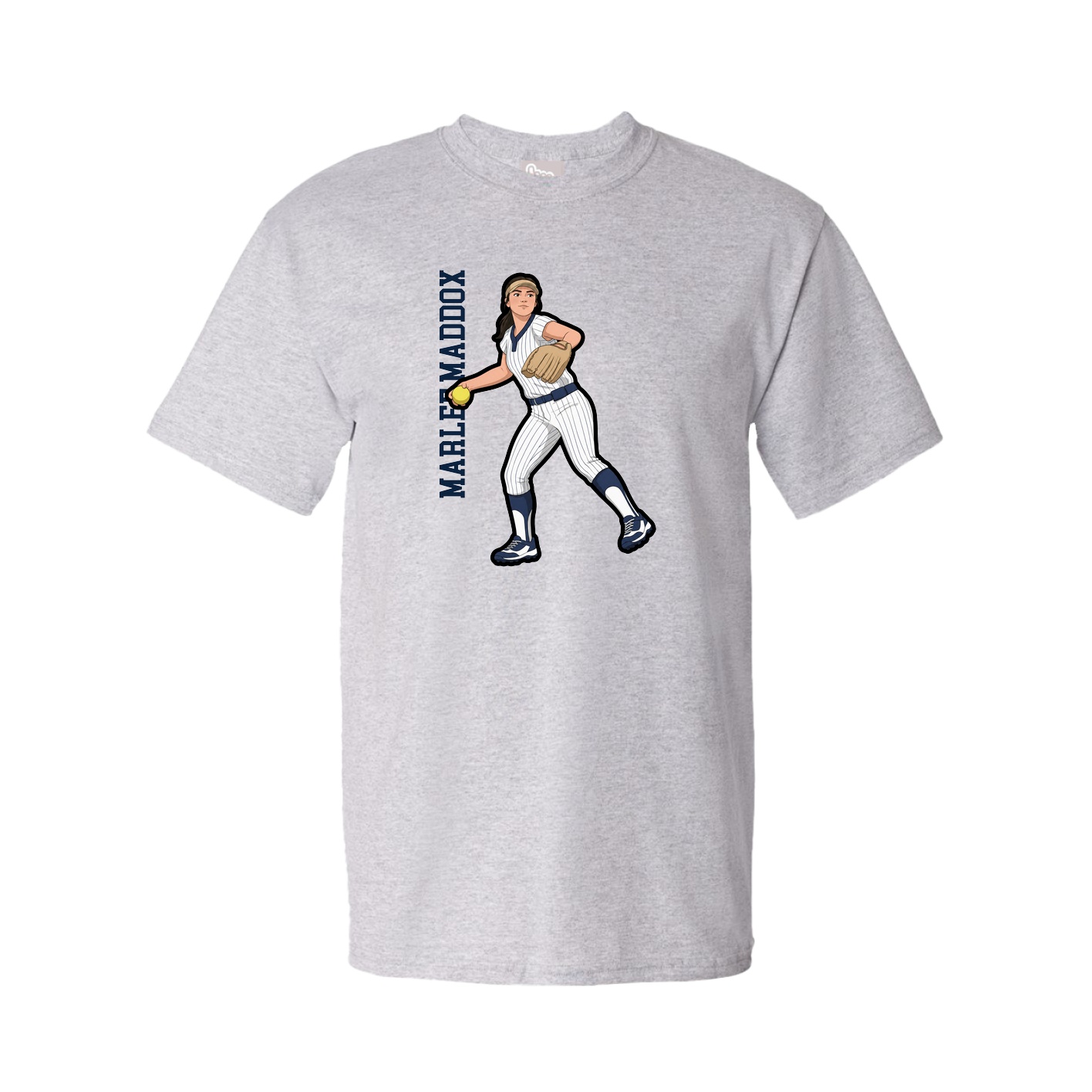 Youth Tee — Name Vertical in Grey