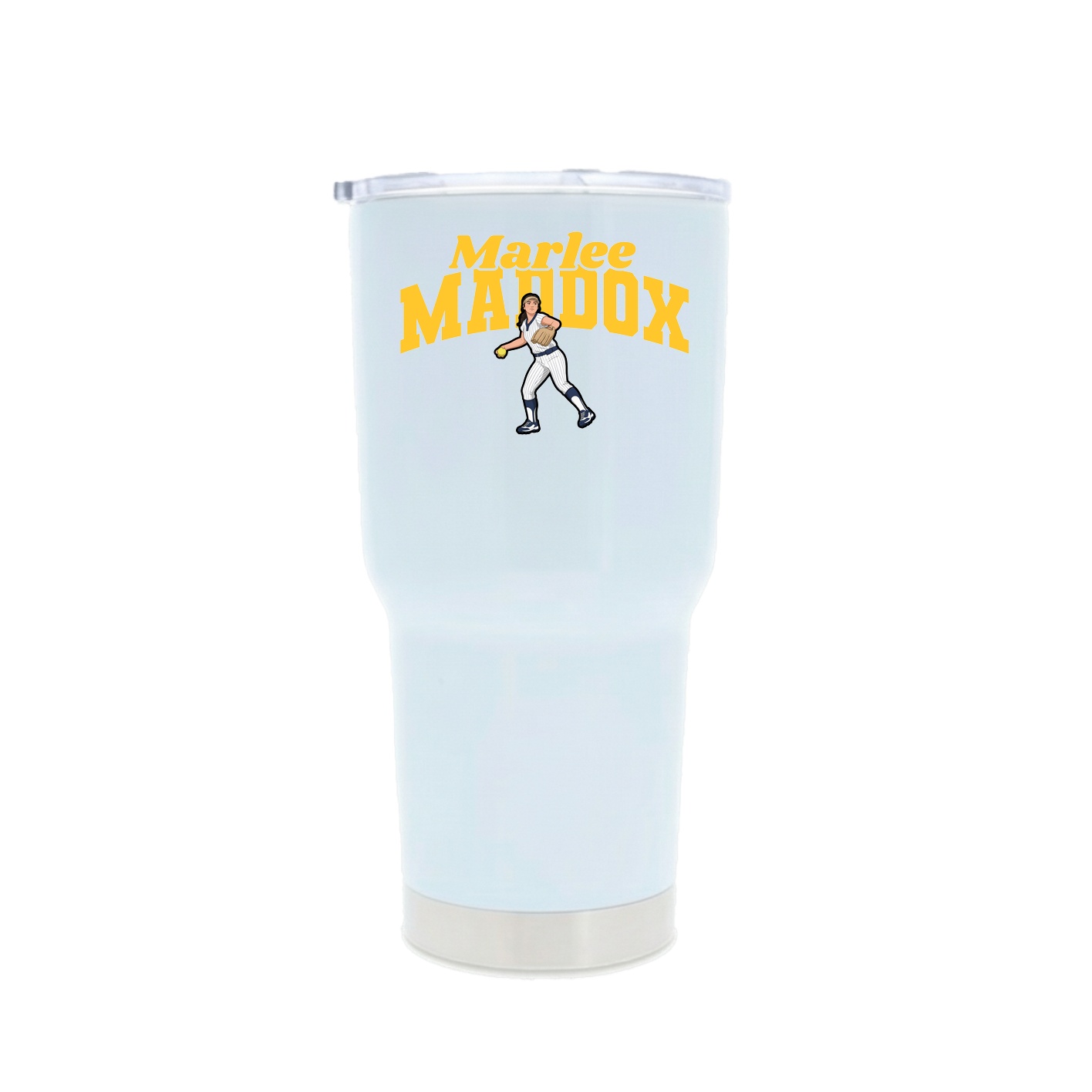 30oz Stainless Steel Tumbler — Signature Arch in White
