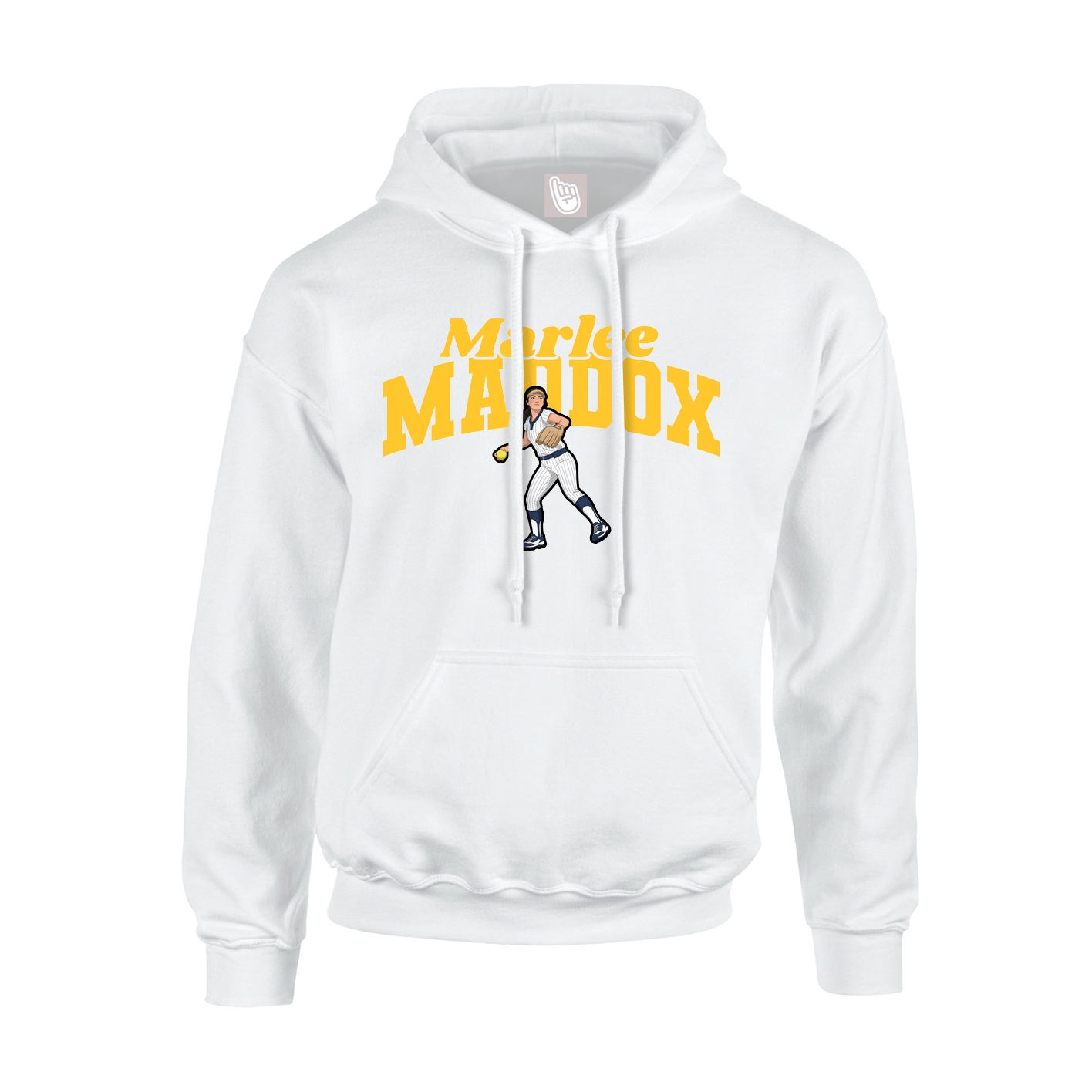 Youth Hoodie — Signature Arch in White