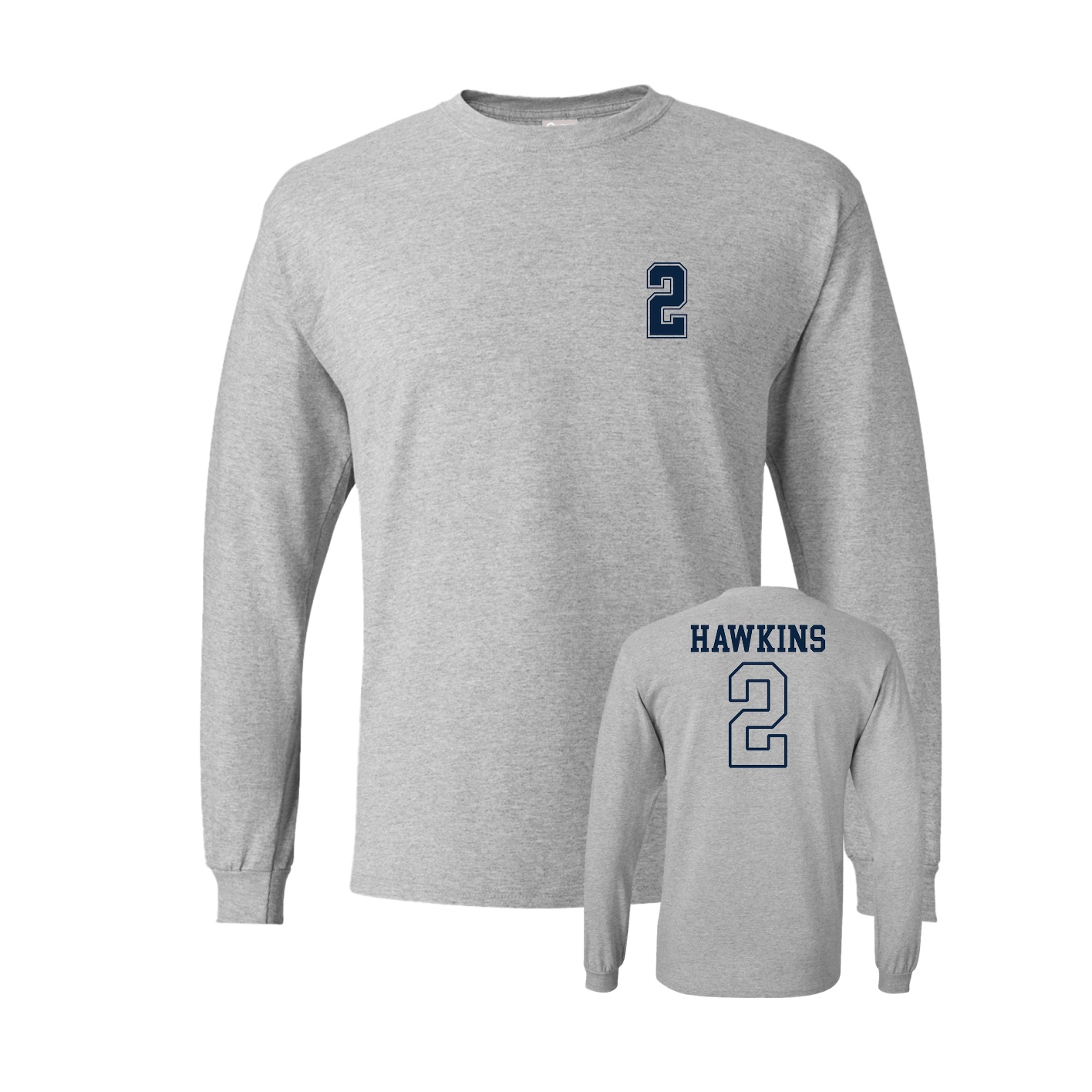 Long Sleeve Tee — Chest Back in Grey