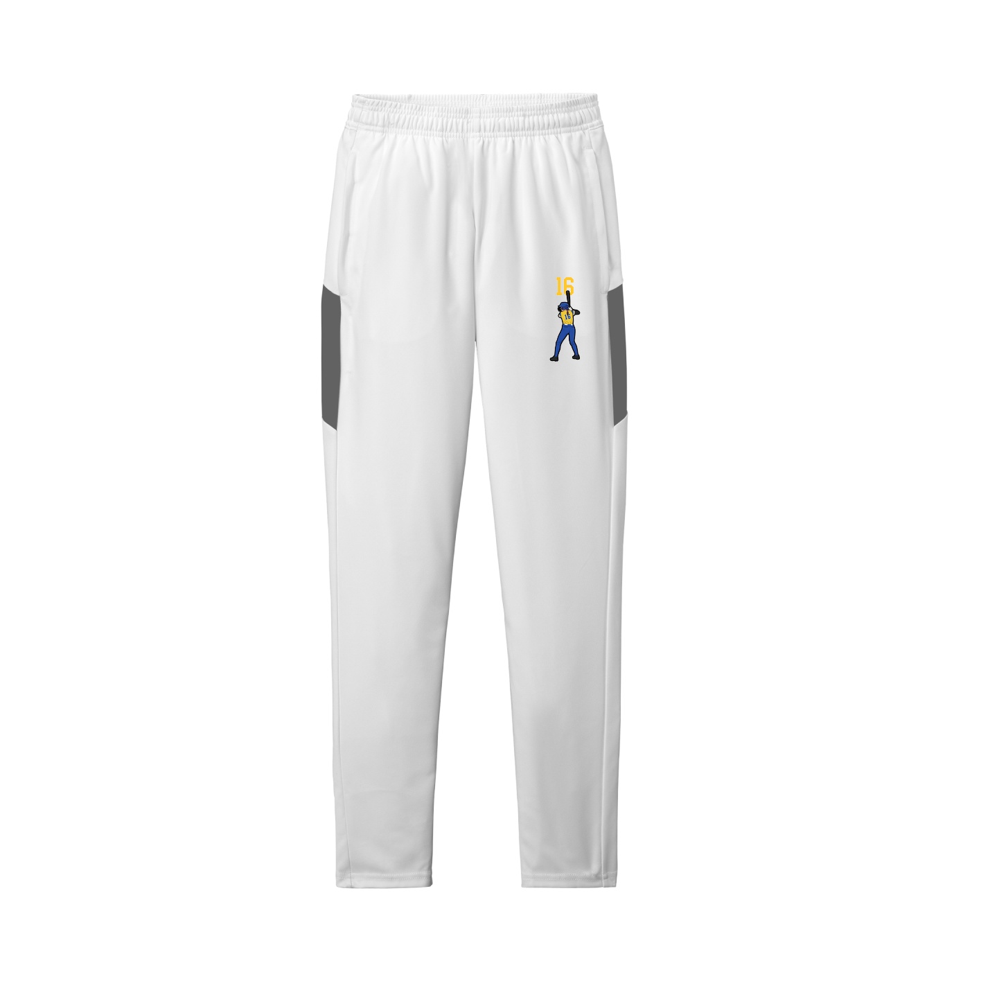Team Travel Pant — Number Top in White/Grey
