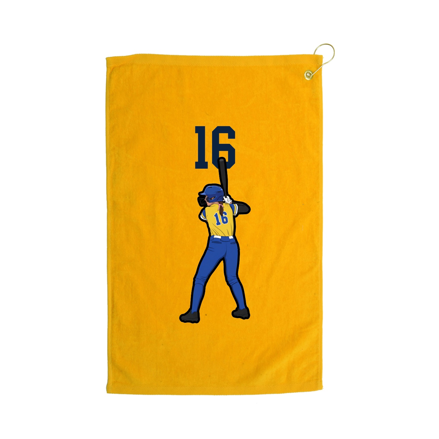 Golf Towel — Number Top in Gold