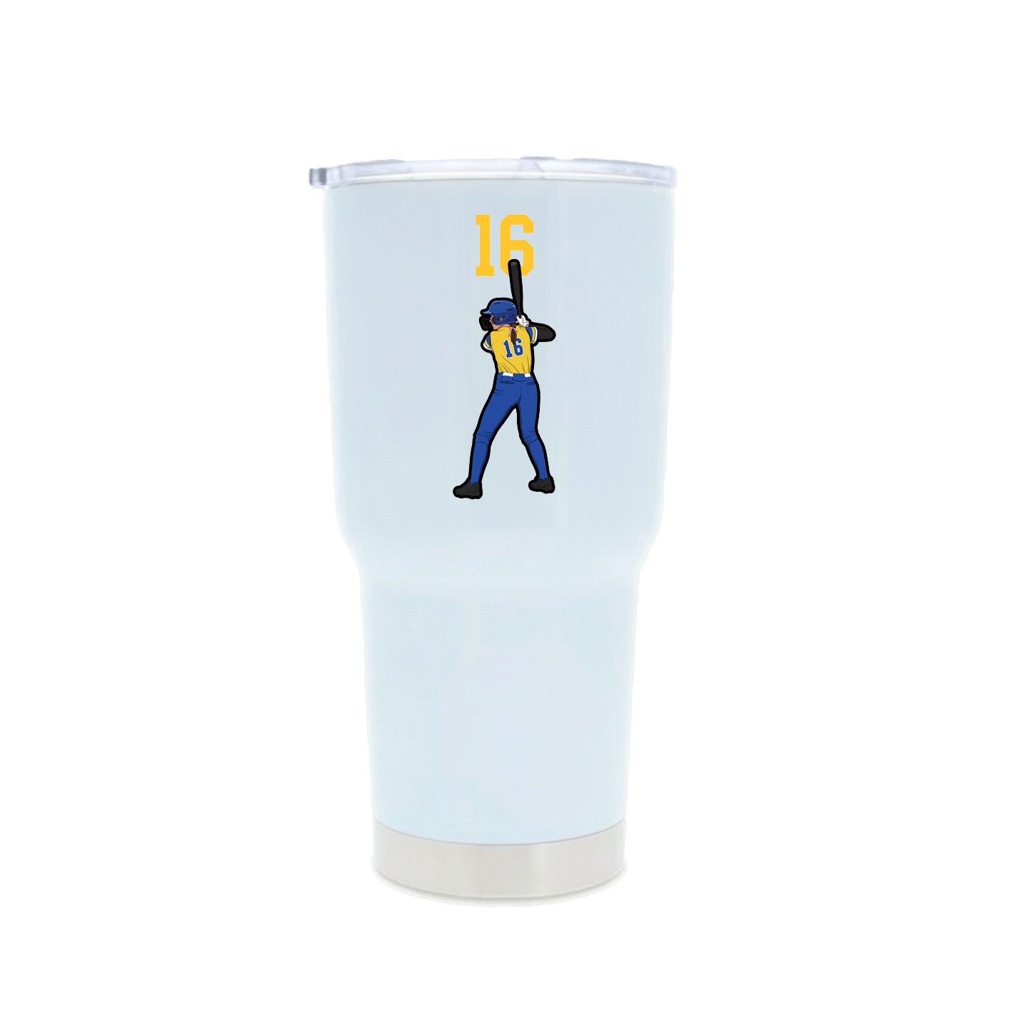 30oz Stainless Steel Tumbler — Number Top in White