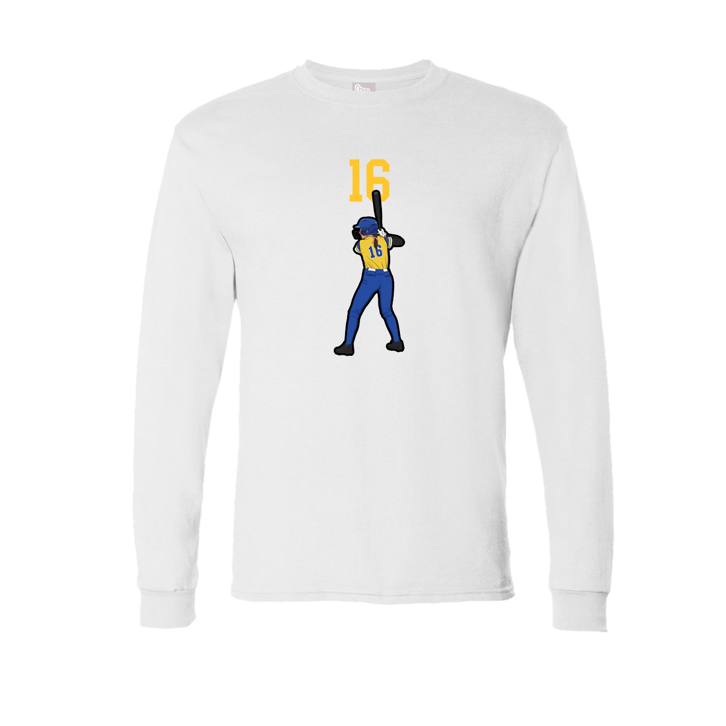 Long Sleeve Tee — Number Top in White