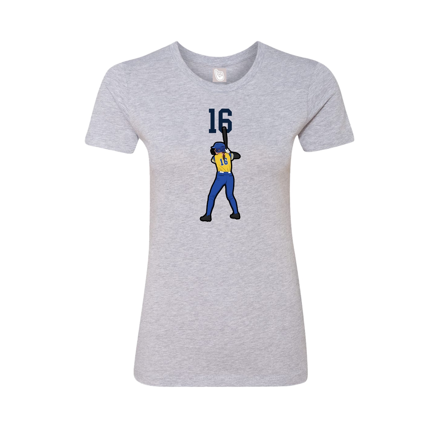 Fitted Women's Tee — Number Top in Grey