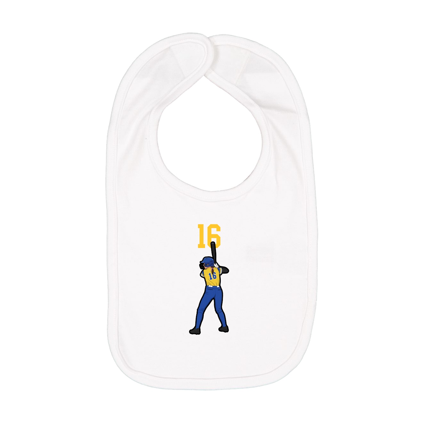 Infant Bib — Number Top in White