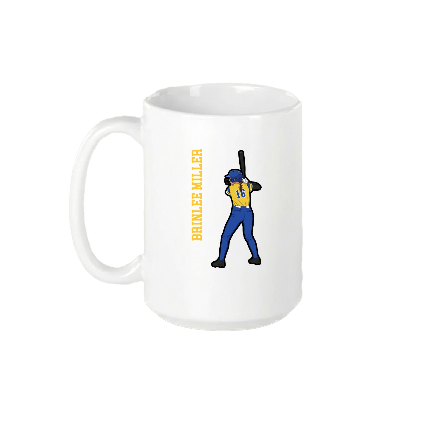 15oz Coffee Mug — Name Vertical in White