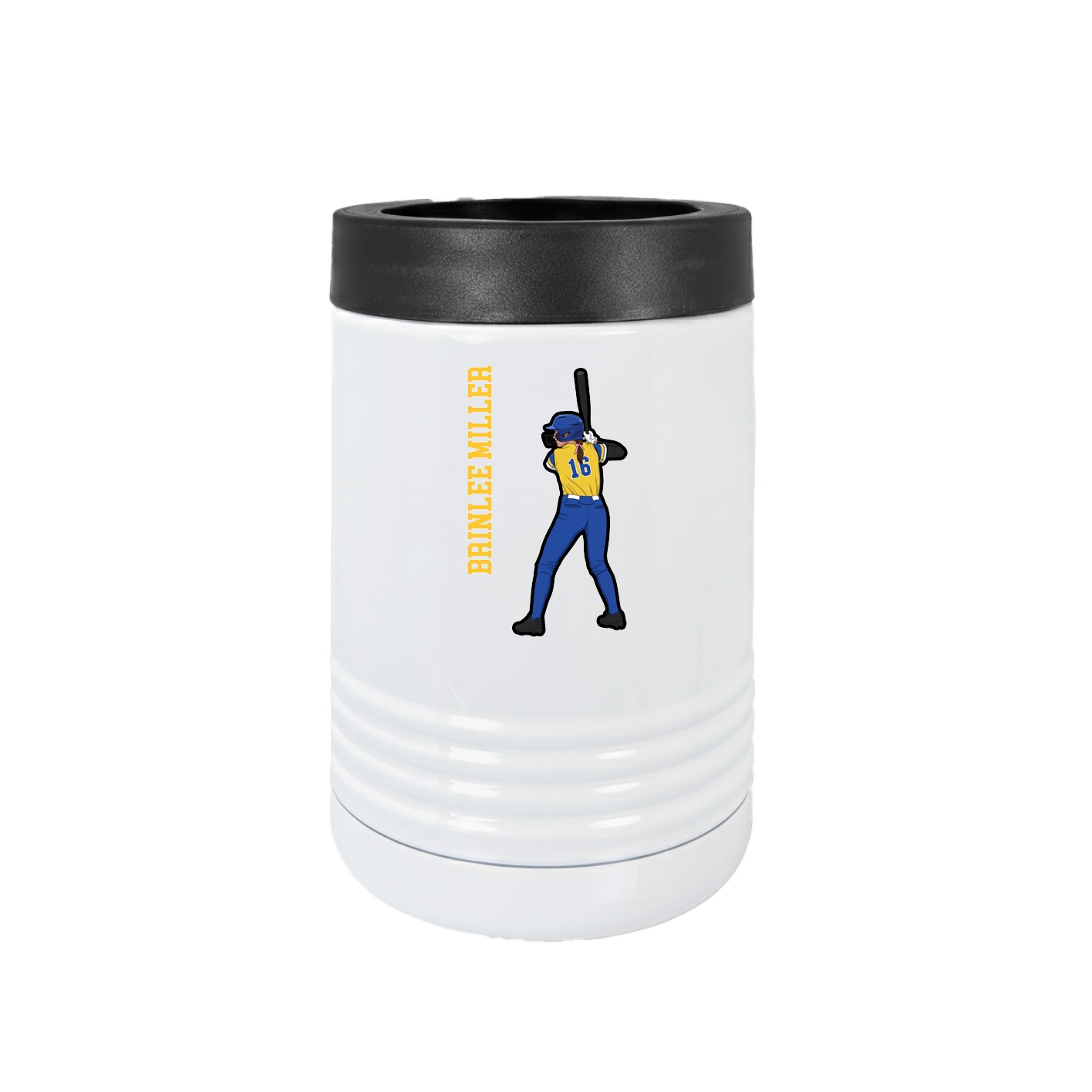 Beverage Holder — Name Vertical in White