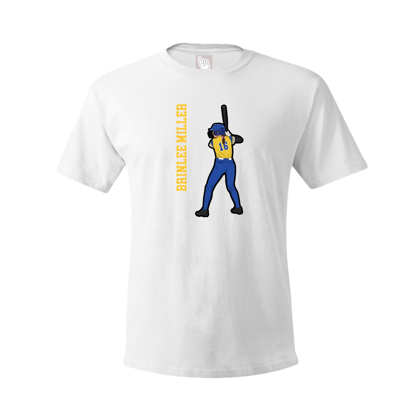 Tee — Name Vertical in White