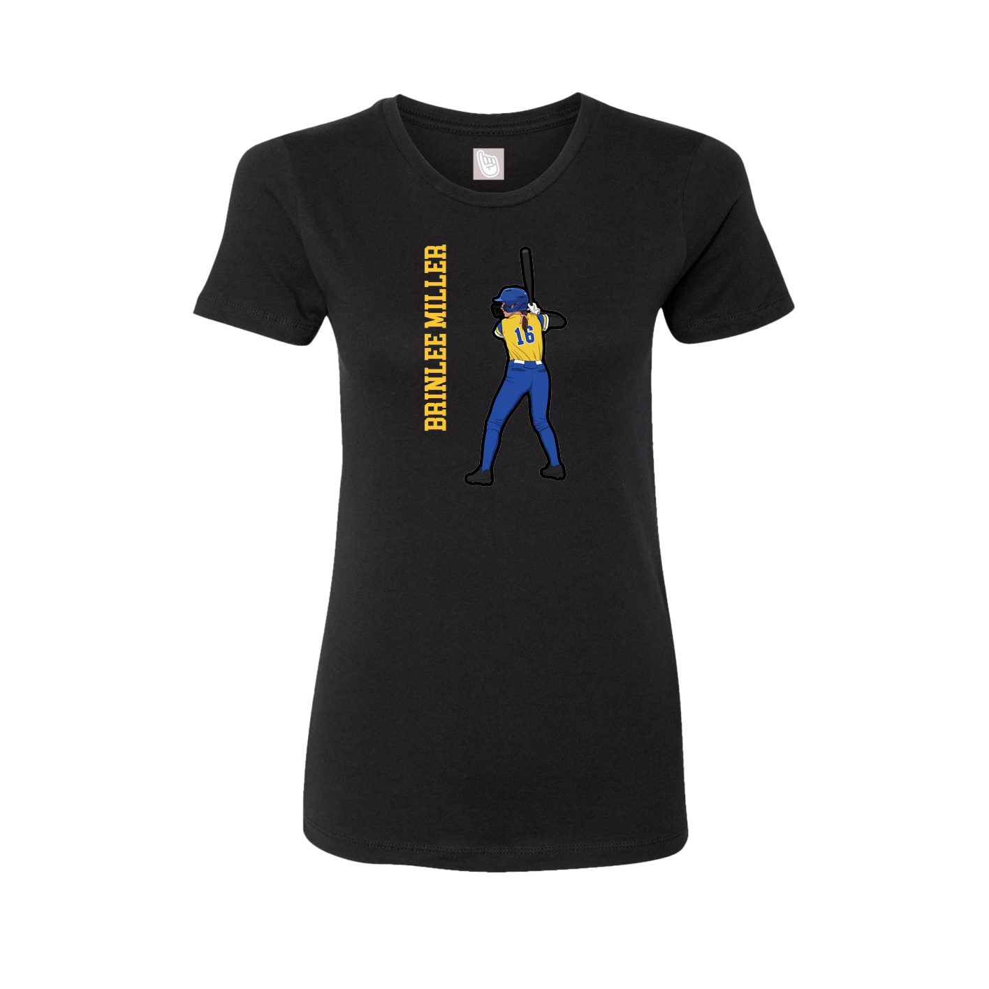 Fitted Women's Tee — Name Vertical in Black