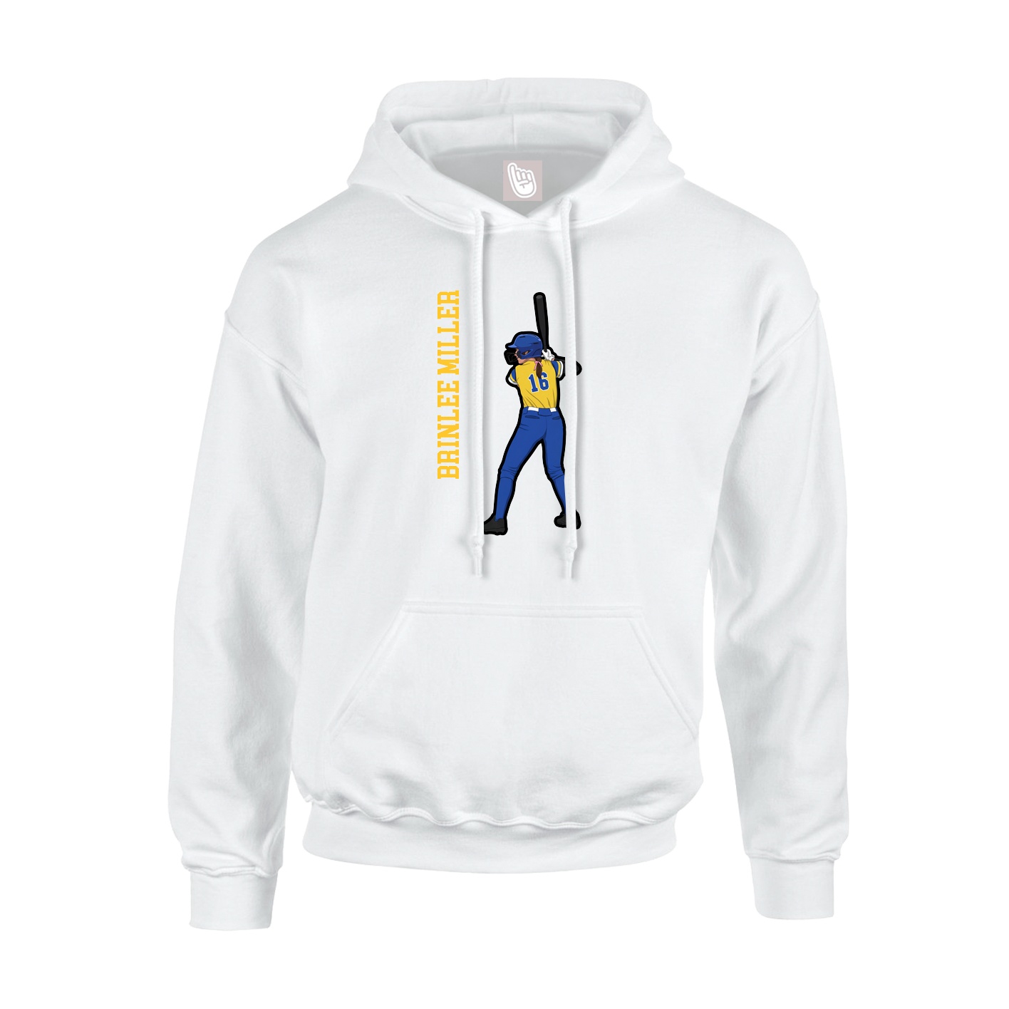 Youth Hoodie — Name Vertical in White