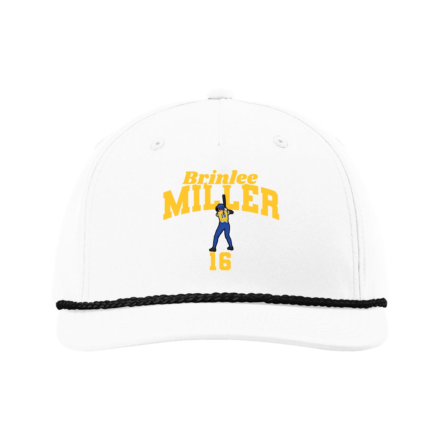 Five-Panel Classic Rope Cap — Signature Arch in White