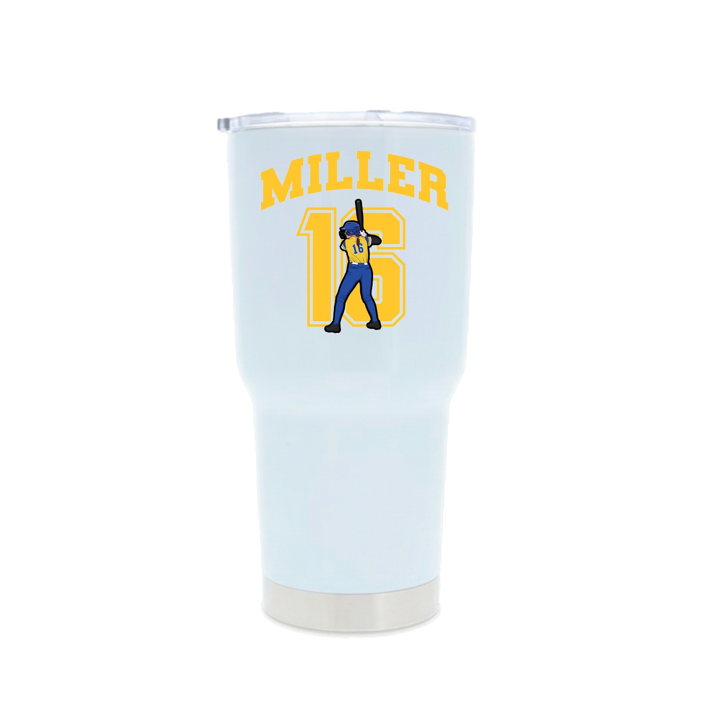 30oz Stainless Steel Tumbler — Number in White