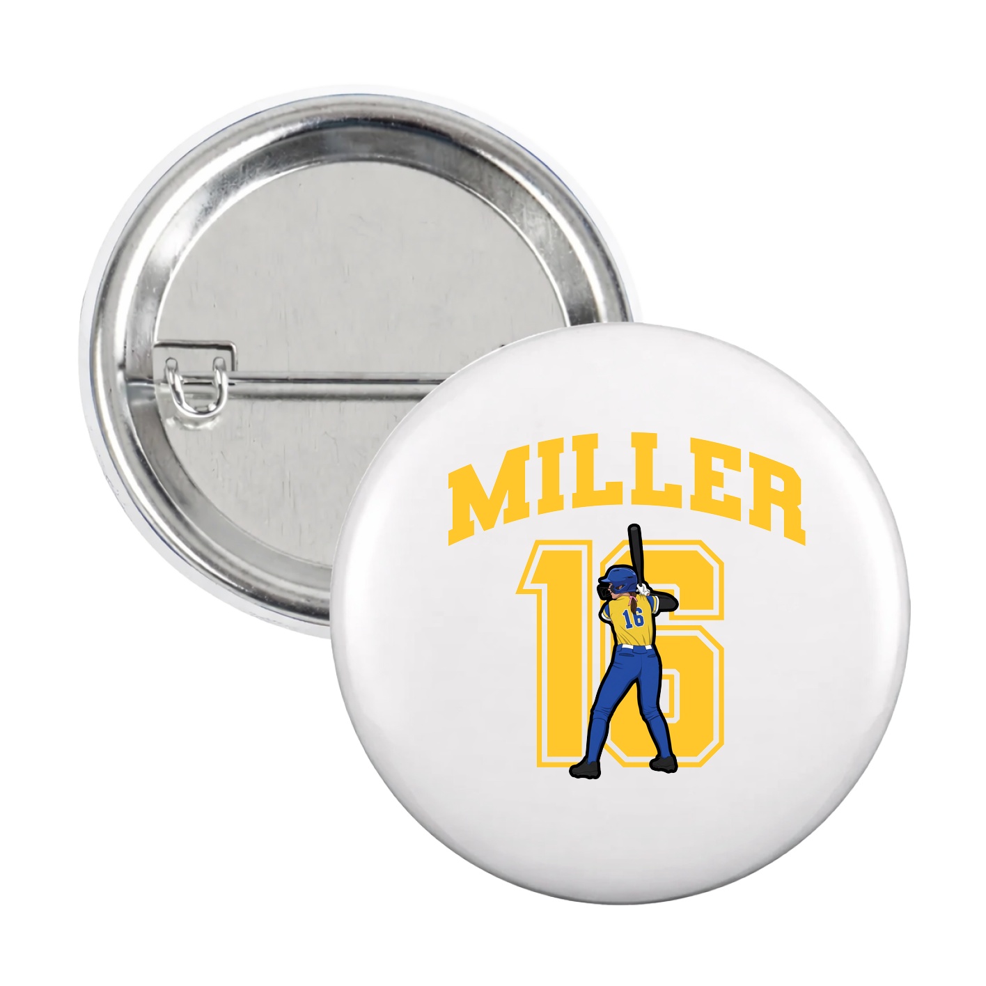 Game Day Button — Number in White