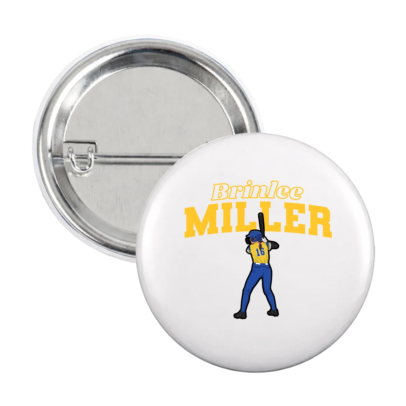 Game Day Button — Name Arch in White