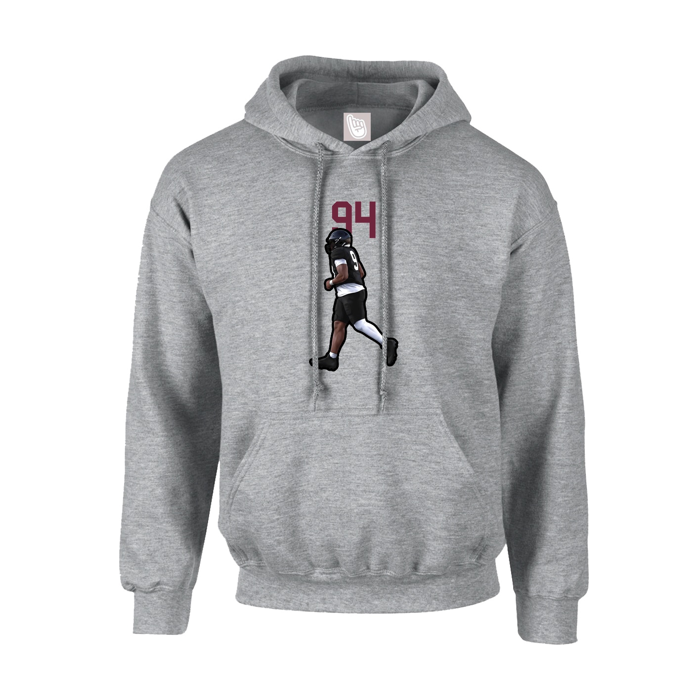 Hoodie — Number Top in Grey