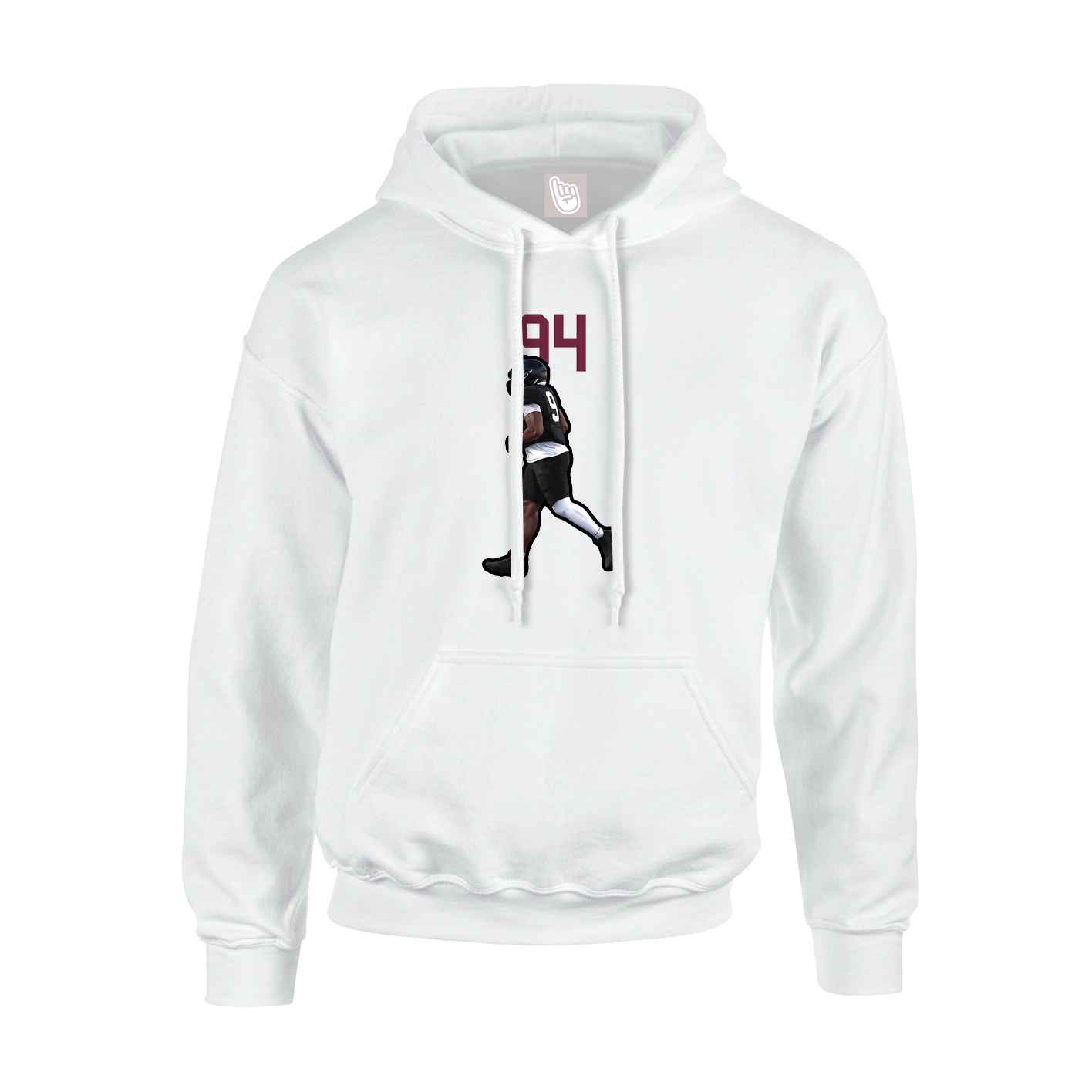 Youth Hoodie — Number Top in White