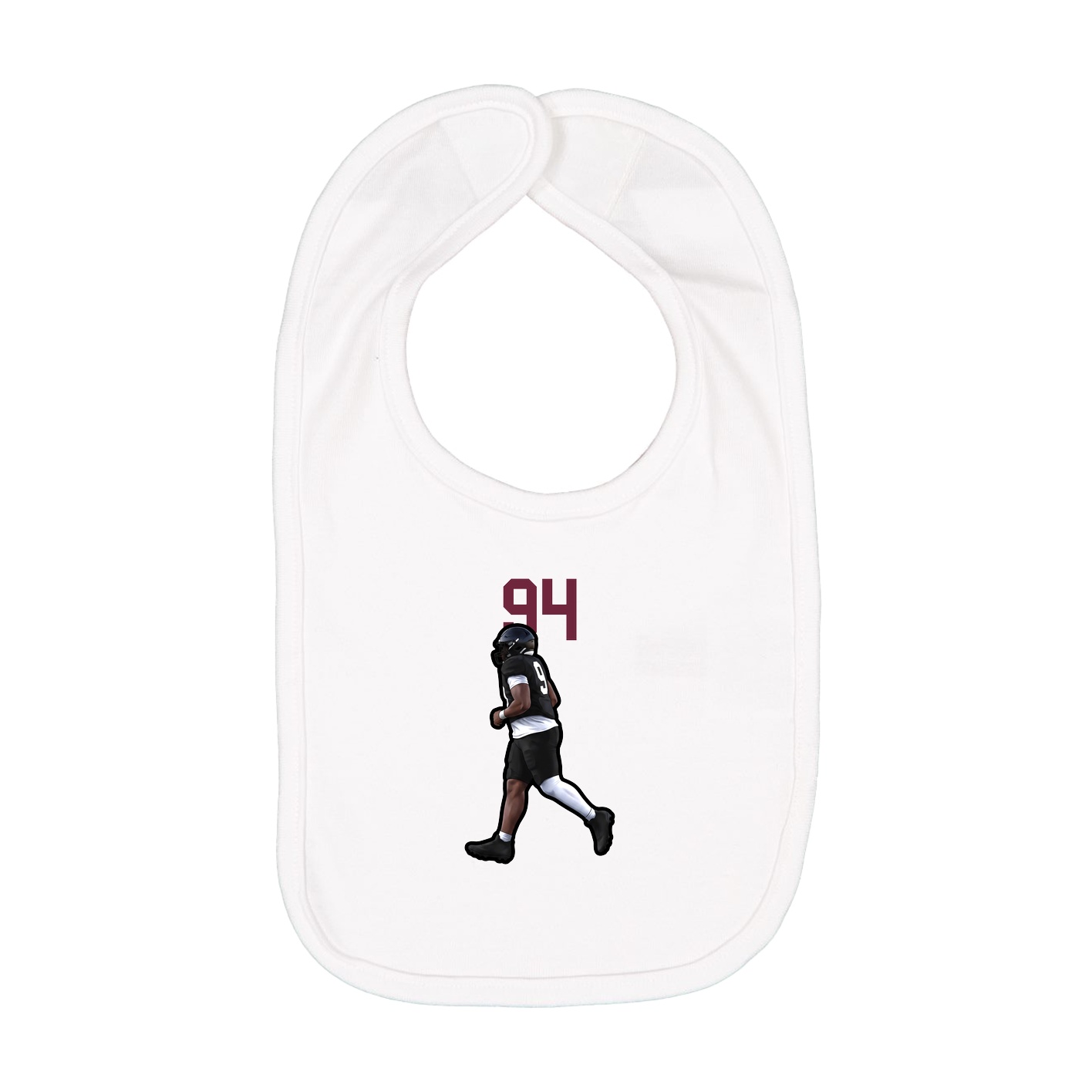 Infant Bib — Number Top in White
