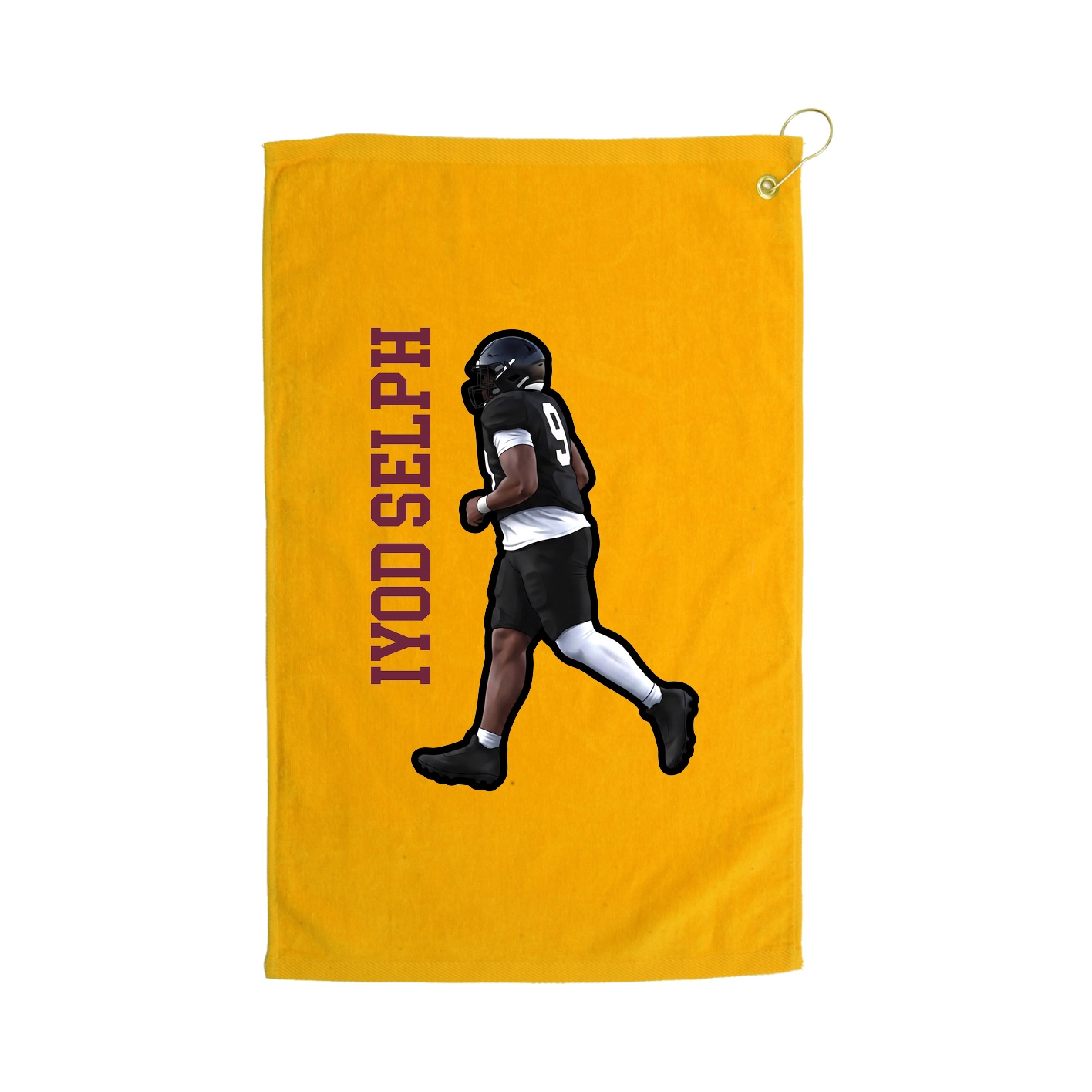 Golf Towel — Name Vertical in Gold
