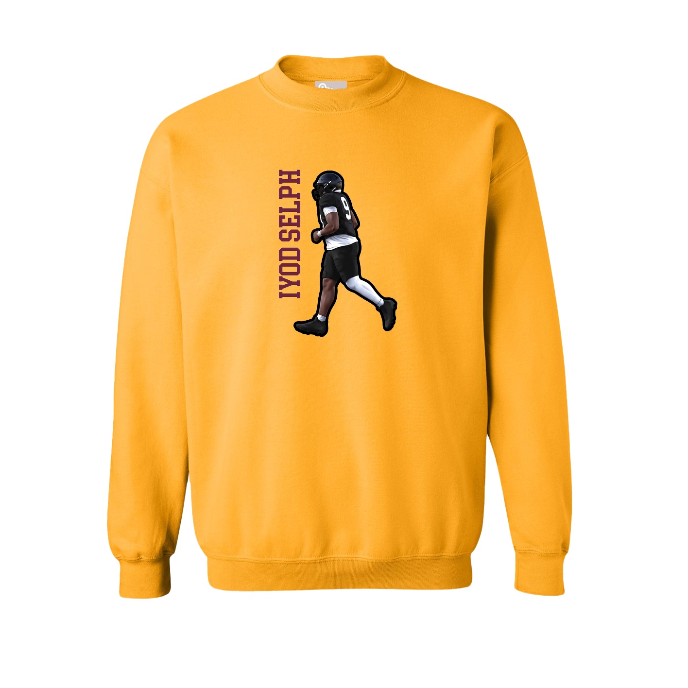 Fleece Crew — Name Vertical in Gold