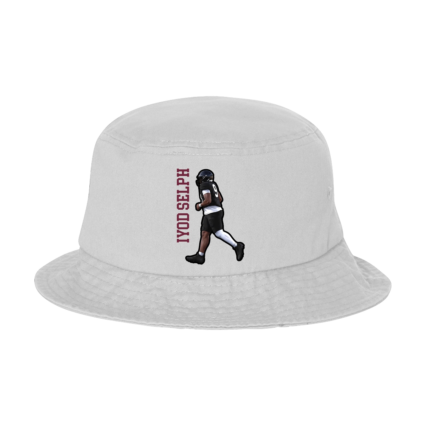 Bucket Cap — Name Vertical in White