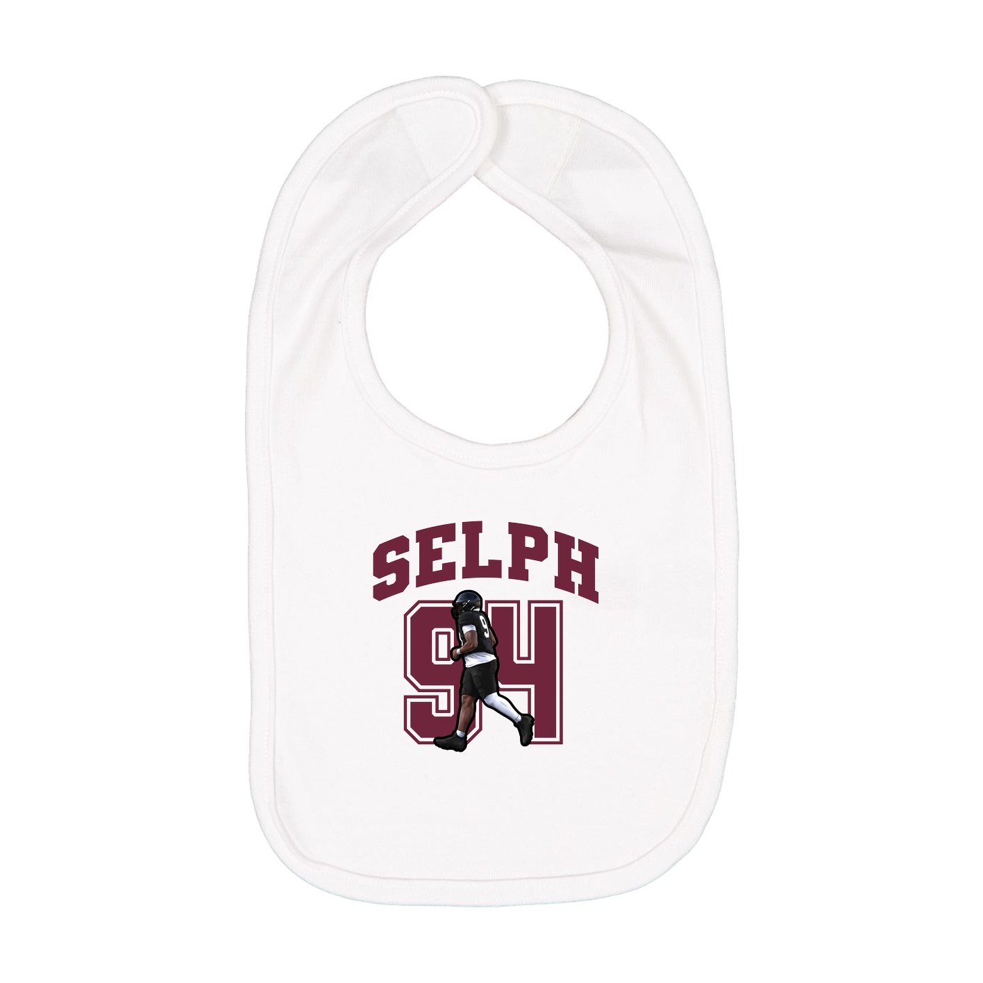 Infant Bib — Number in White