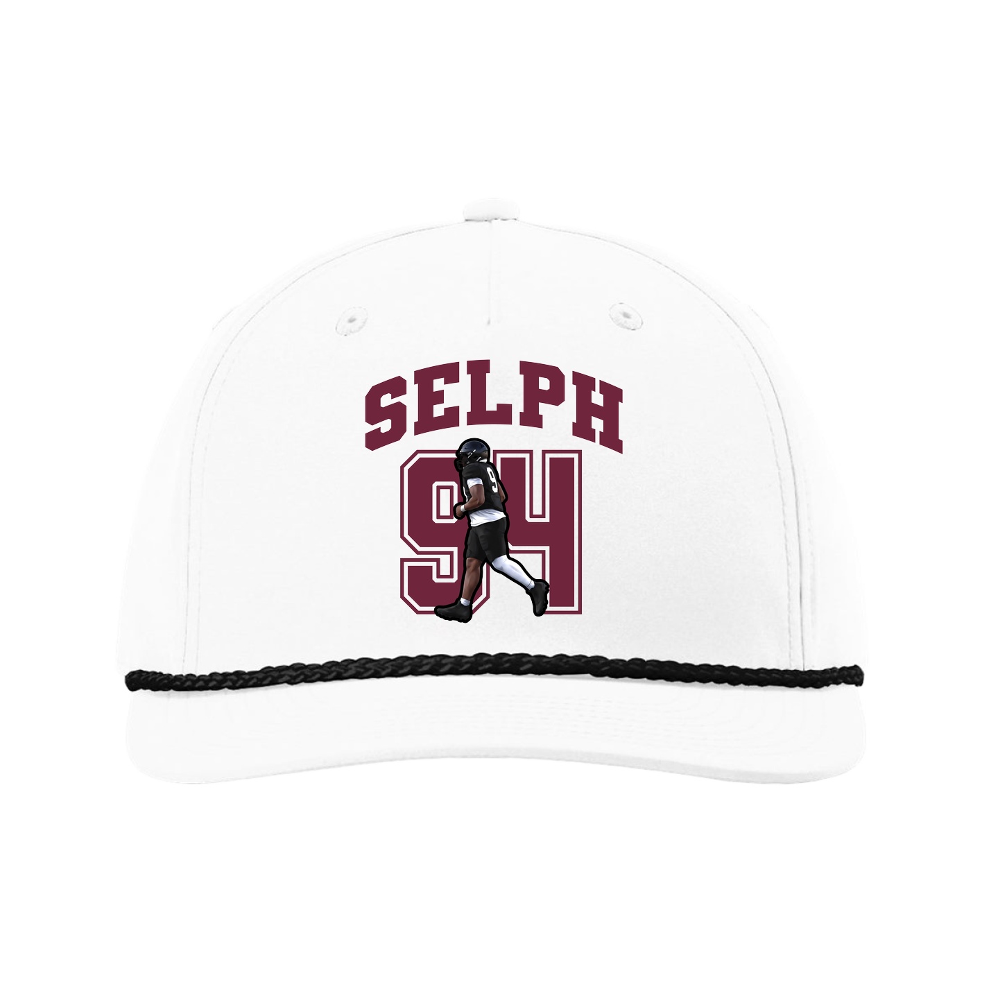 Five-Panel Classic Rope Cap — Number in White