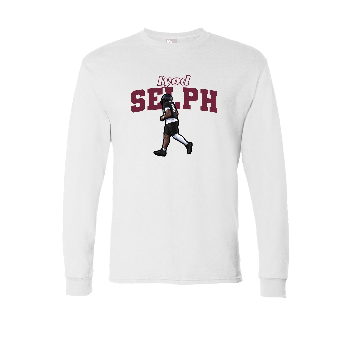 Long Sleeve Tee — Name Arch in White
