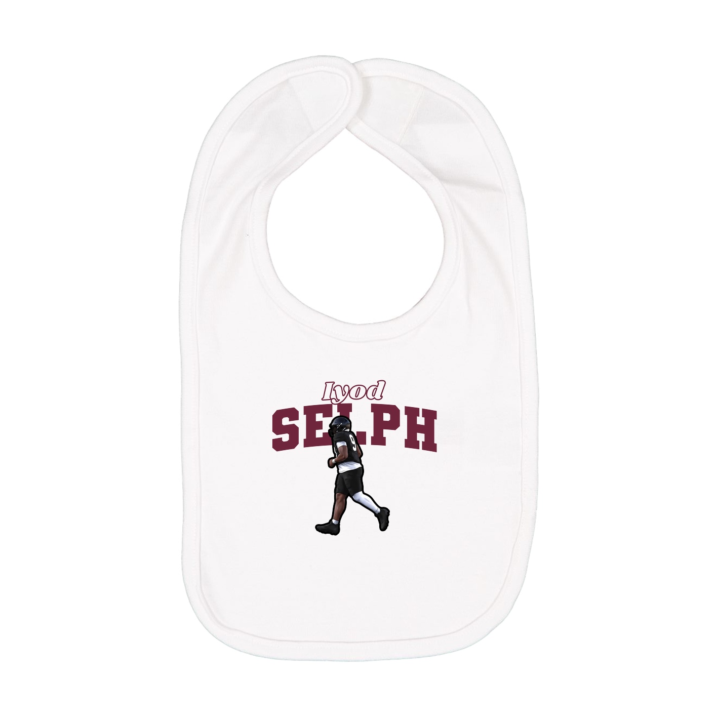 Infant Bib — Name Arch in White